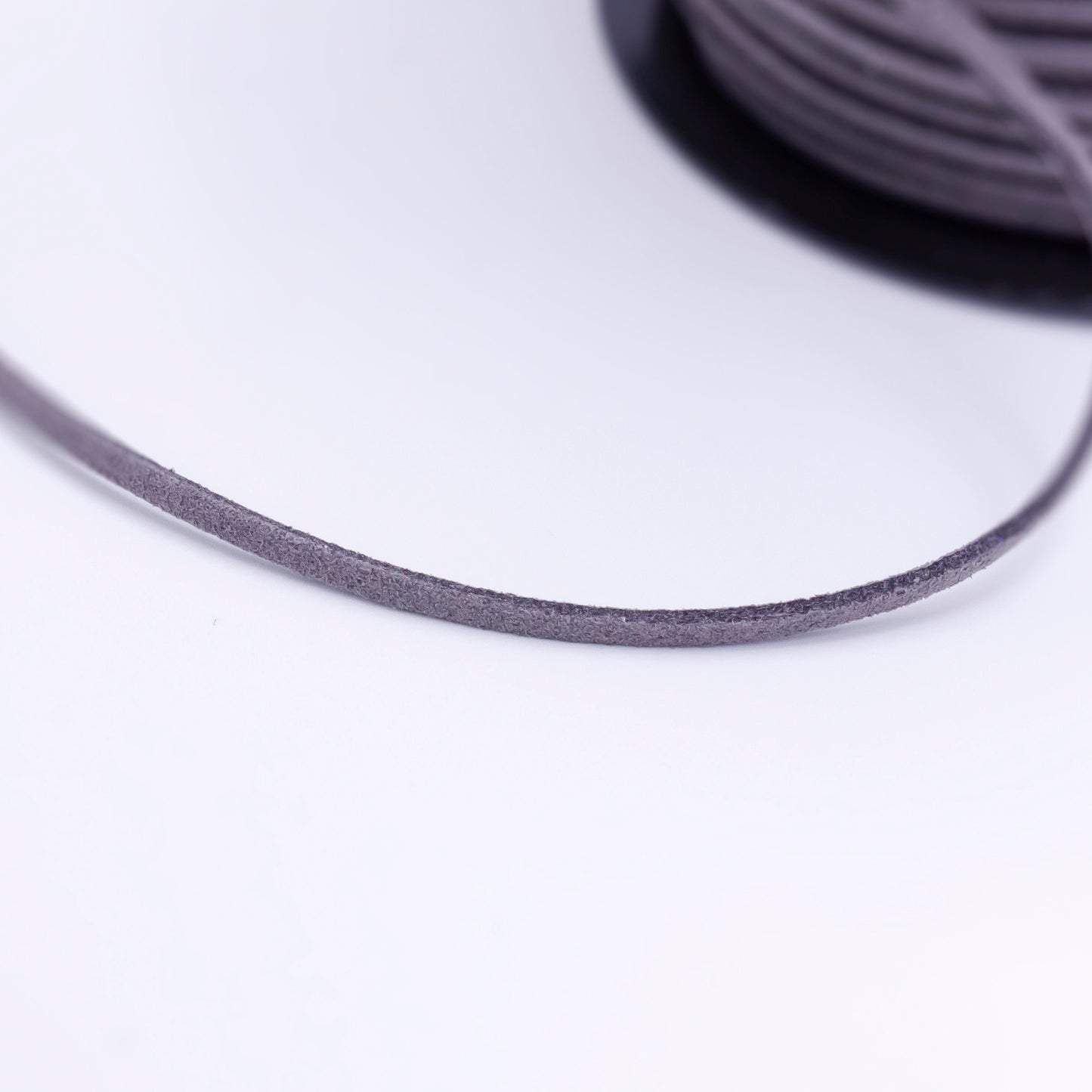 Gray Faux Leather Cord 2.5mm 1 Yard Suede Cords Flat Velvet Leather Cord Fiber Lace Leather Strip Flat Thread String | Roll-1434