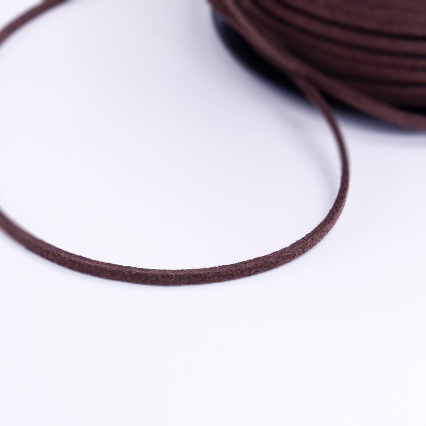 Brown Faux Leather Cord 2.5mm 1 Yard Suede Cords Flat Velvet Leather Cord Fiber Lace Leather Strip Flat Thread String | Roll-1435