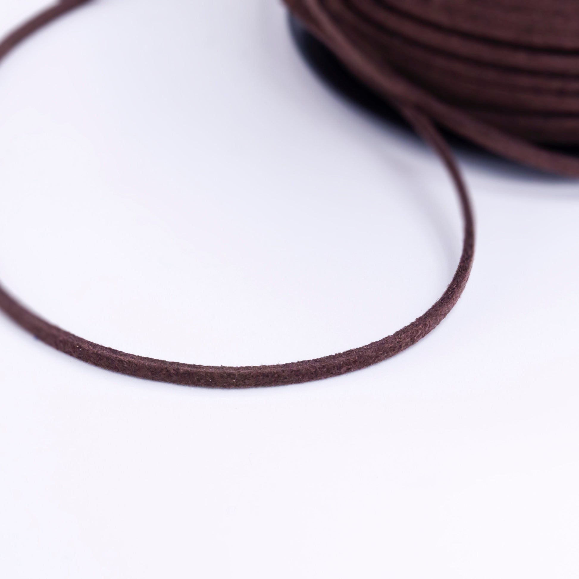 Brown Faux Leather Cord 2.5mm 1 Yard Suede Cords Flat Velvet Leather Cord Fiber Lace Leather Strip Flat Thread String | Roll-1435