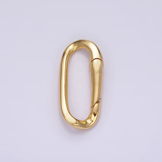 24K Gold Filled 21mm Edged Paperclip Oblong Push Spring Gate Minimalist Findings Supply | Z574