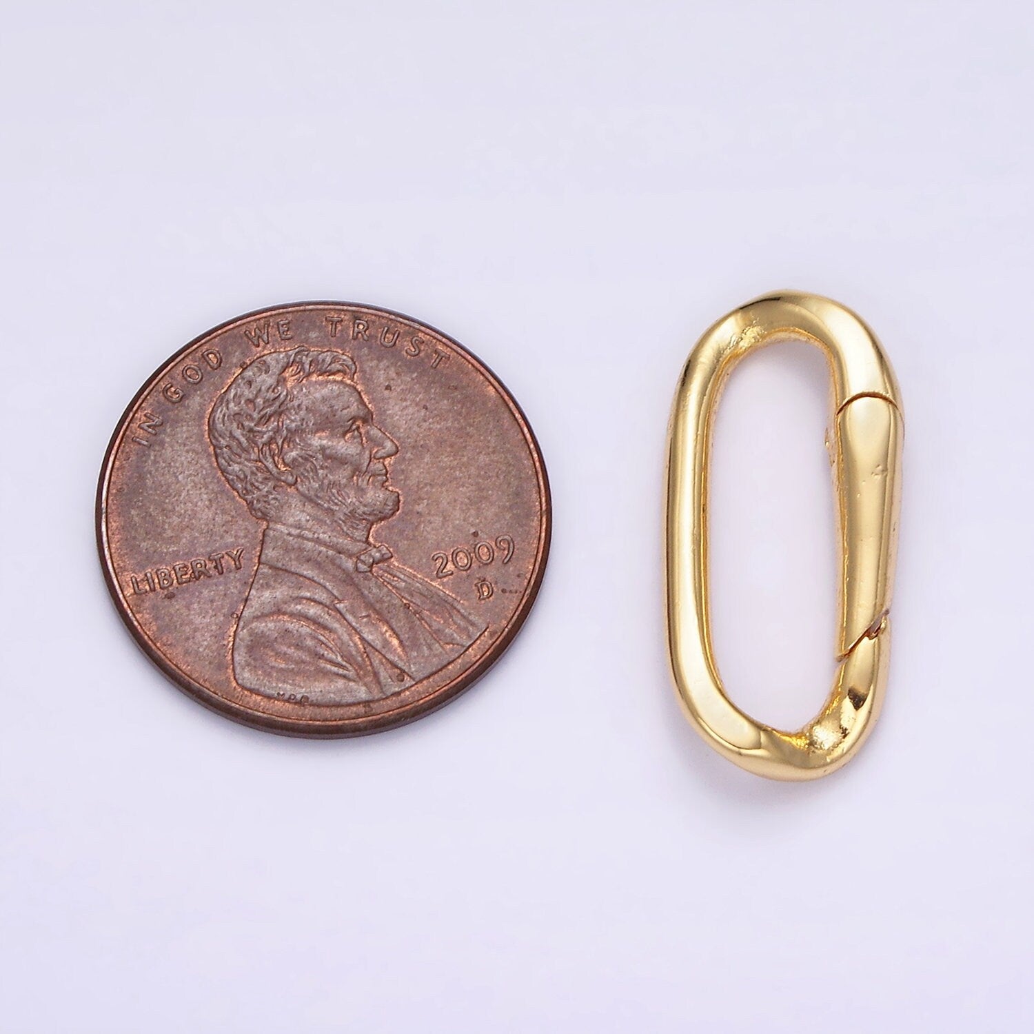 24K Gold Filled 21mm Edged Paperclip Oblong Push Spring Gate Minimalist Findings Supply | Z574