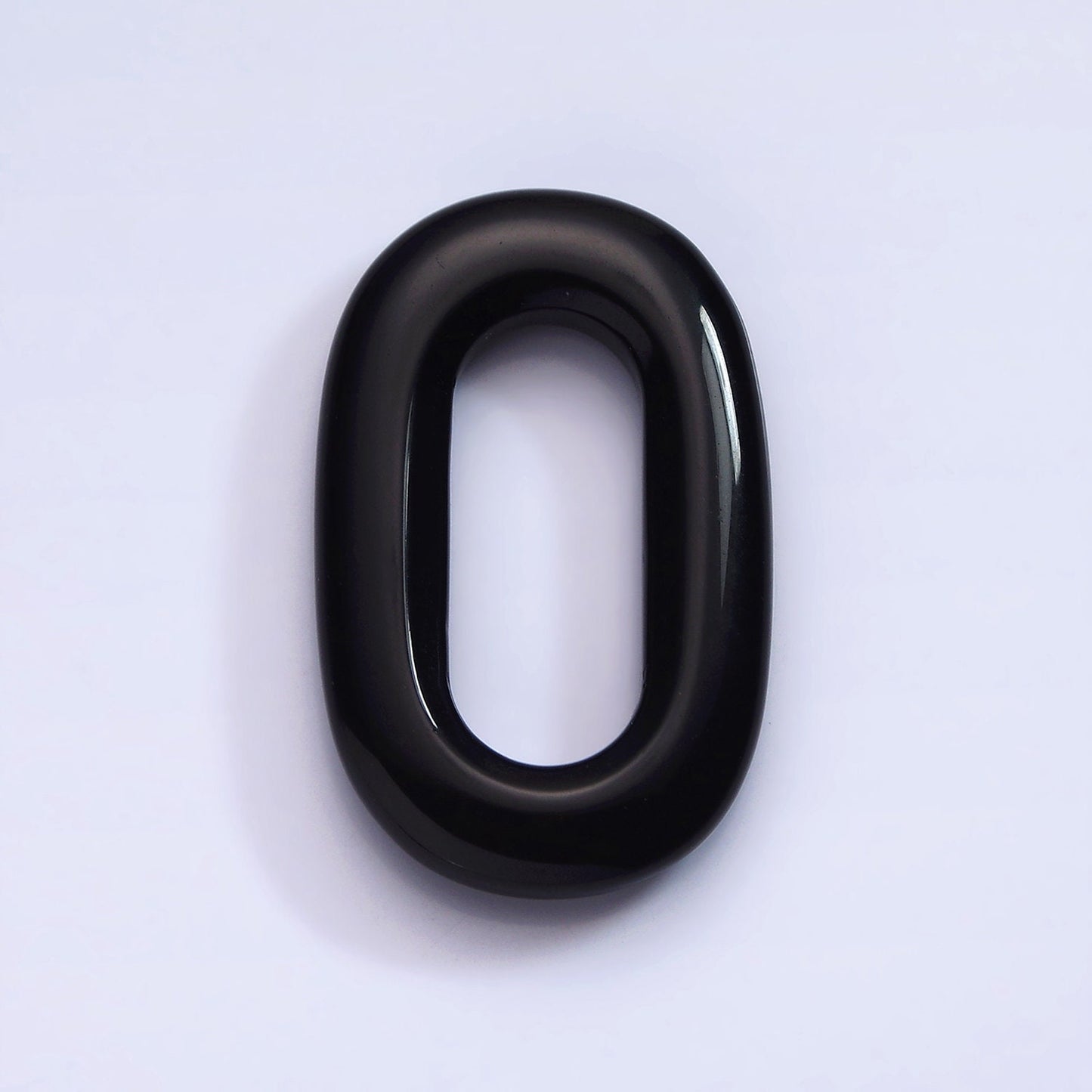 Onyx Natural Oval Open Stone Beads Black Gemstone Oblong Oval Findings 40mm x 25mm Jewelry Supply Z546