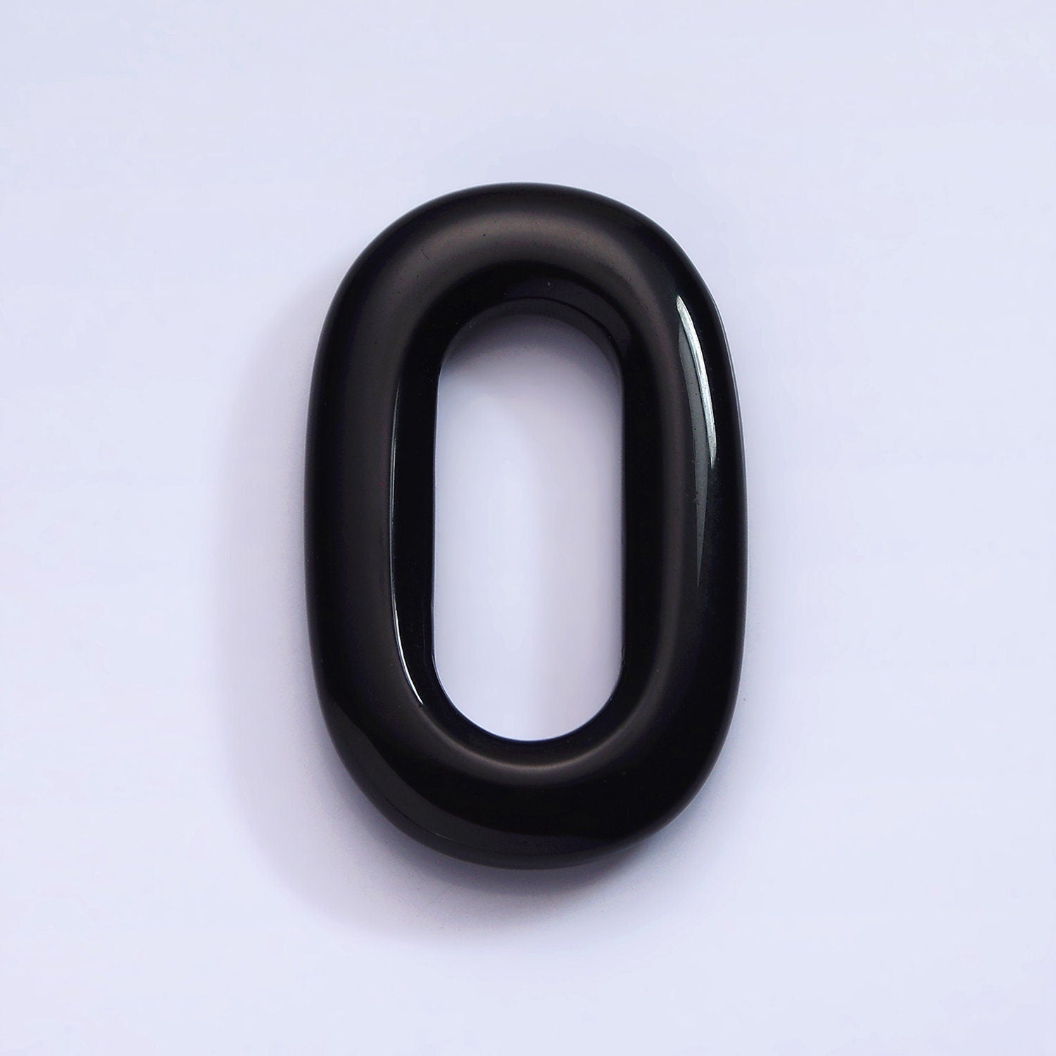 Onyx Natural Oval Open Stone Beads Black Gemstone Oblong Oval Findings 40mm x 25mm Jewelry Supply Z546