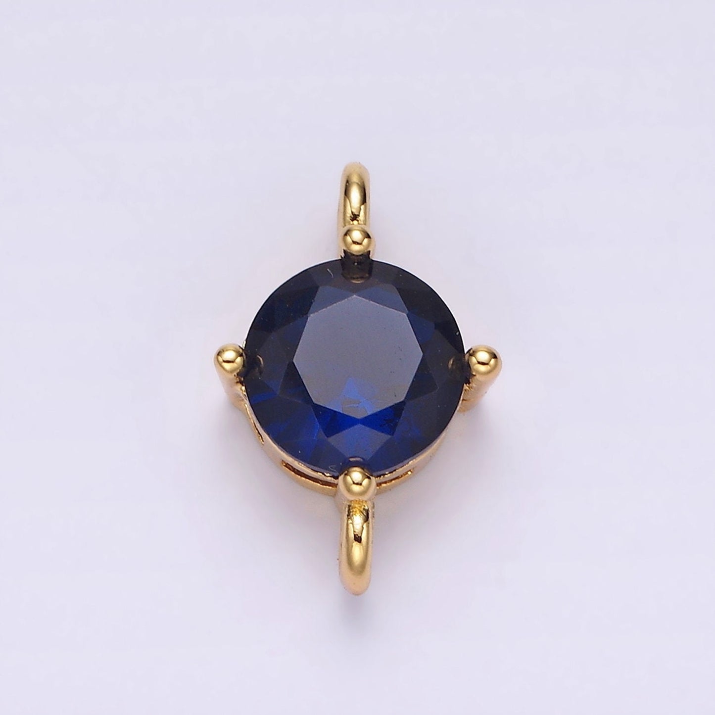 14K Gold Filled 10mm Round CZ Birth Month Personalized Connector | G157 - G169