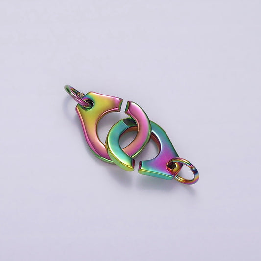 Dainty Gold Iridescent Rainbow Trigerless Clasps Jewelry Finding Closure Supply Hand Cuff Inspired Mermaid Color | Z600