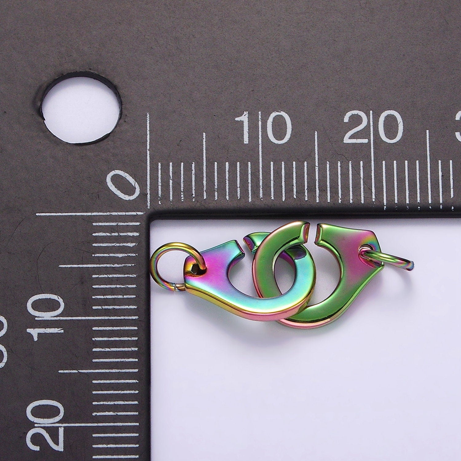 Dainty Gold Iridescent Rainbow Trigerless Clasps Jewelry Finding Closure Supply Hand Cuff Inspired Mermaid Color | Z600