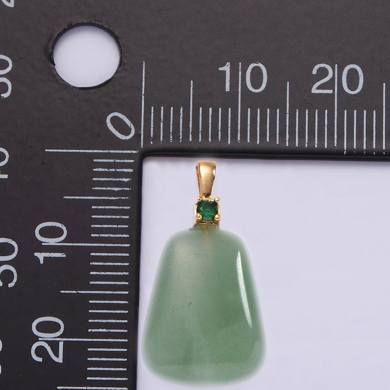14K Gold Filled 30mm Aventurine, Clear Quartz, Amethyst, Rose Quartz CZ Bail Pendant | N2019 - N2025