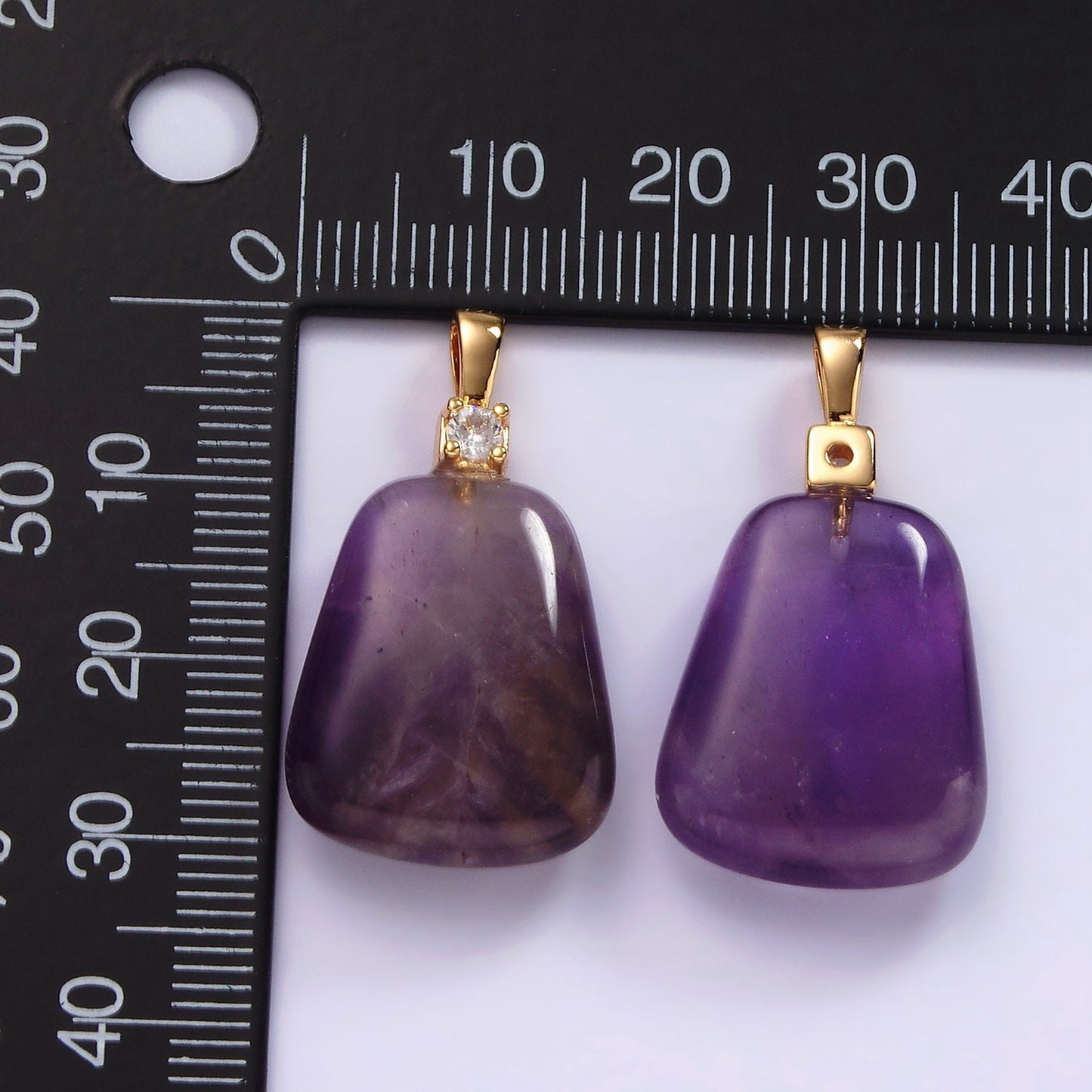 14K Gold Filled 30mm Amethyst Green Micro Paved CZ Round Bail Pendant | AG479
