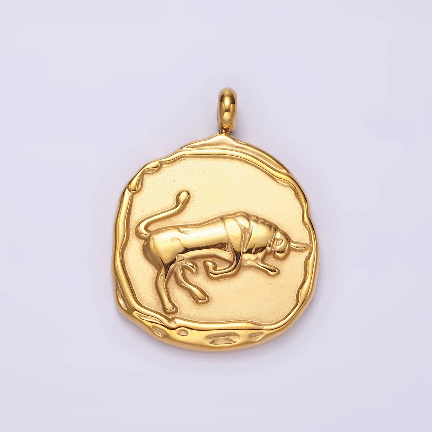Stainless Steel Zodiac Sign Birth Month Personalized Stamped Round Charm | A1235~A1240