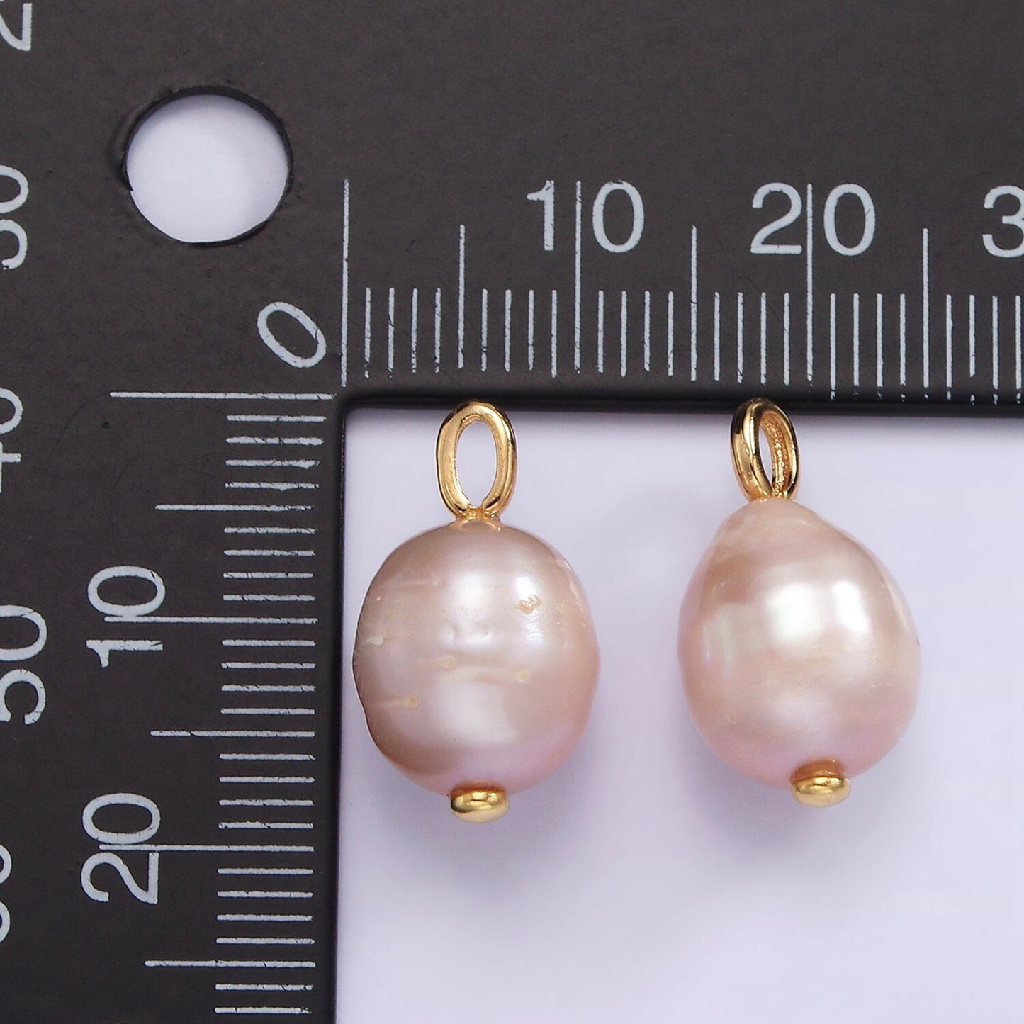 14K Gold Filled 17mm Pink Freshwater Pearl Drop Pendant | P1651