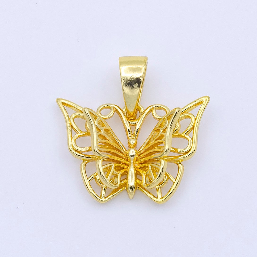 Mini Mariposa Butterfly Charm Small Animal Gold Filled Pendant for Bracelet Necklace Component | aa755