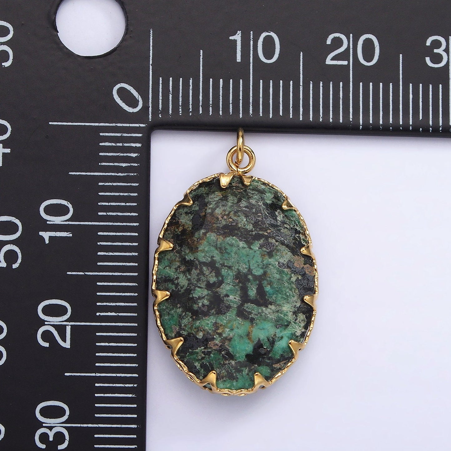 Stainless Steel Zoisite, Aventurine, Grey Labradorite, Moonstone Artisan Bezel Oval Charm | P1304 - P1305