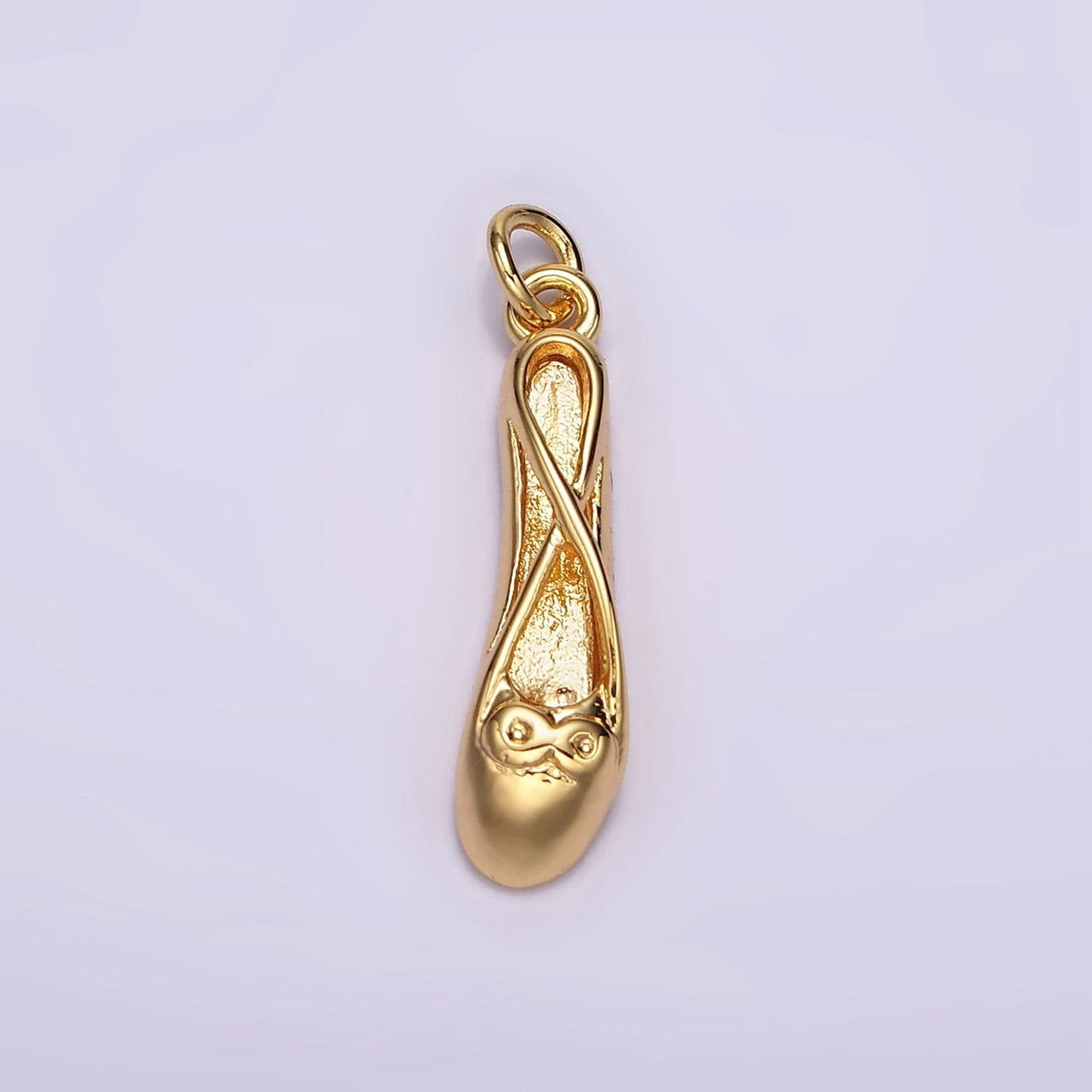24K Gold Filled Ballet Dance Flat Shoes Charm | AC864