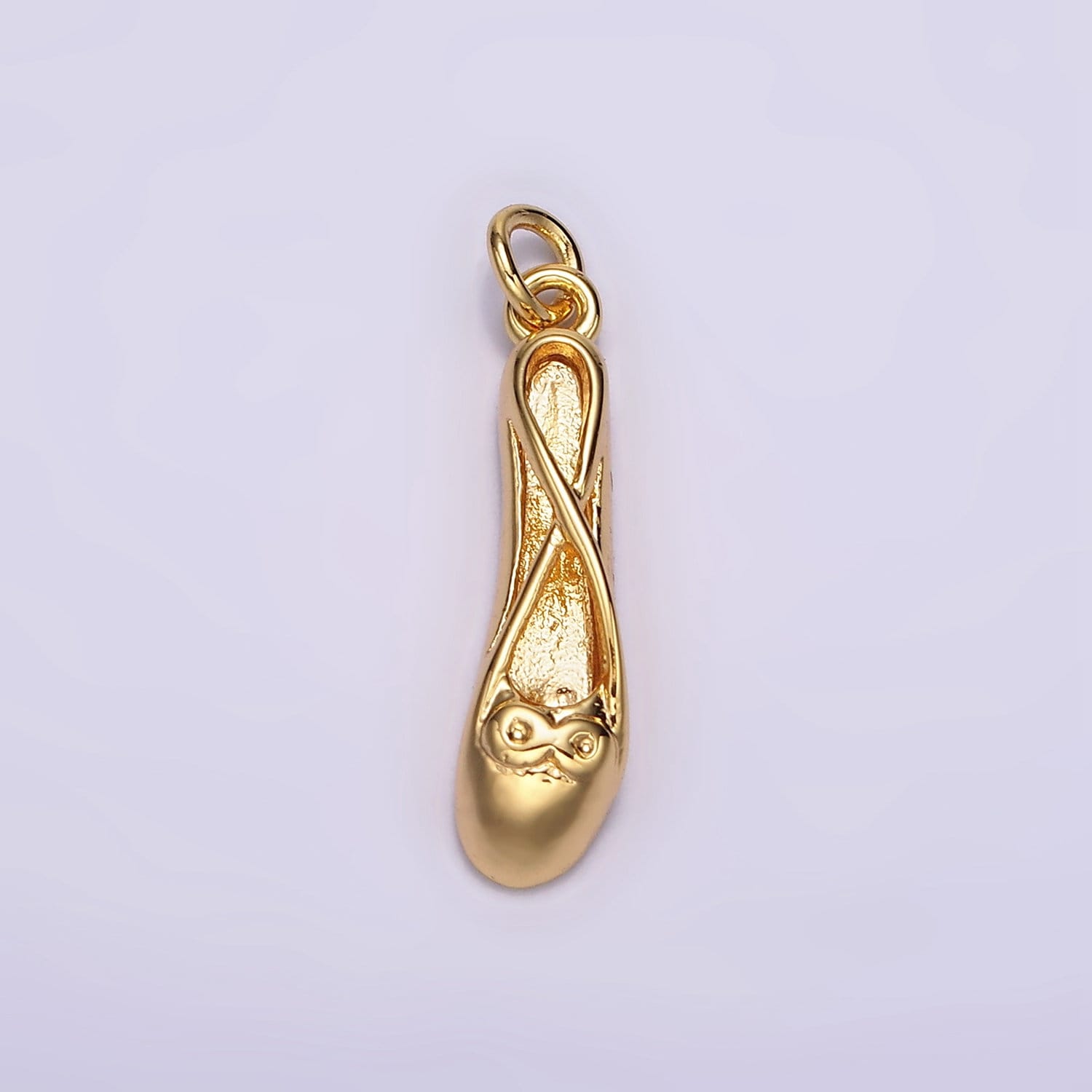 24K Gold Filled Ballet Dance Flat Shoes Charm | AC864