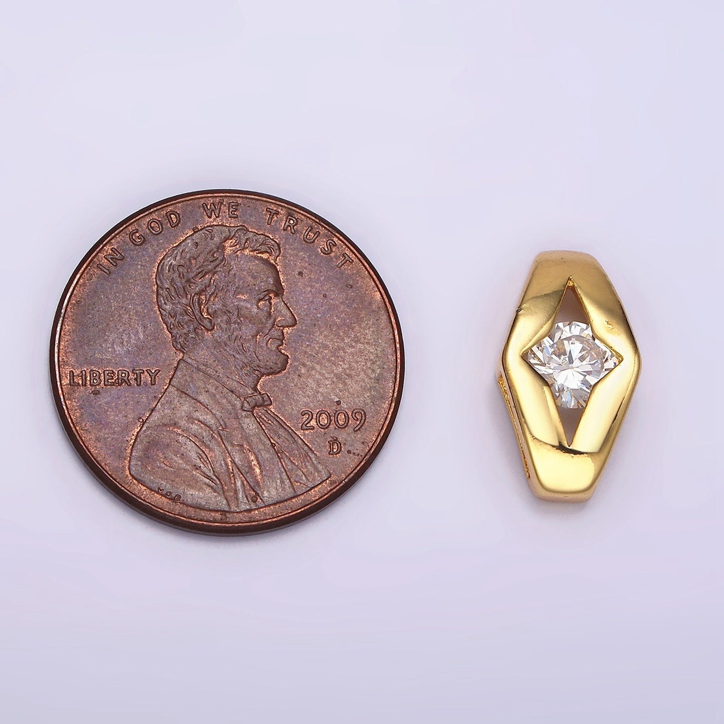 24K Gold Filled 14mm Clear Round CZ Open Celestial Star Geometric Bead | B843