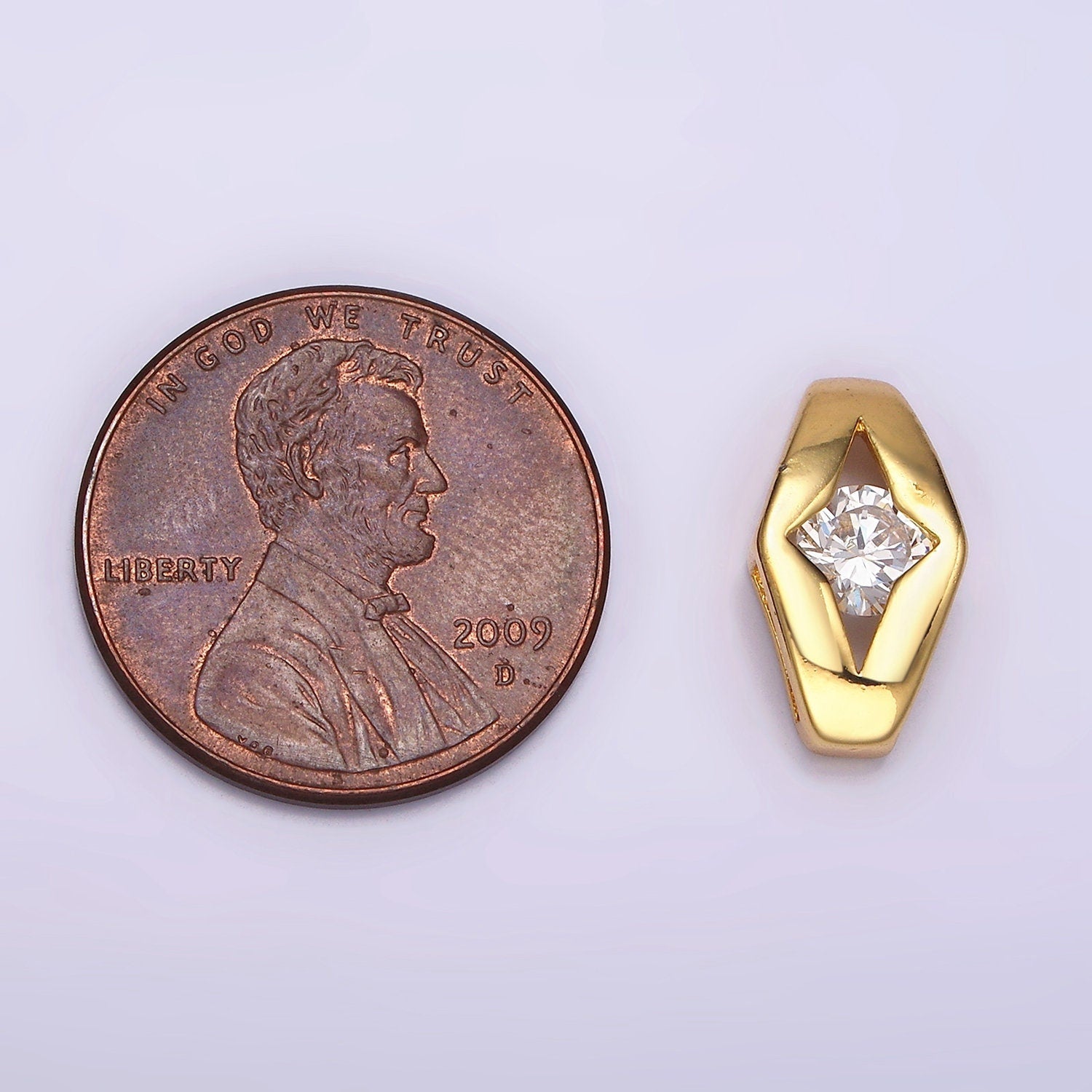 24K Gold Filled 14mm Clear Round CZ Open Celestial Star Geometric Bead | B843