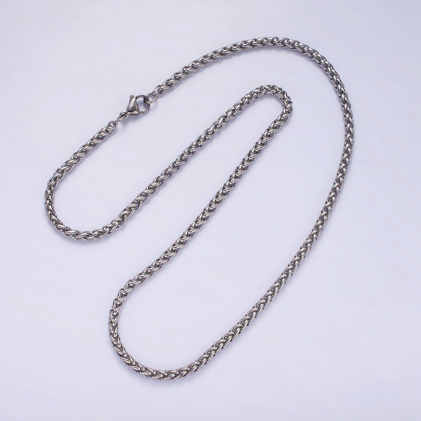 3.7mm Cable Chain Necklaces , 21.6" or 23.6 " Chain , Lobster Clasp in Silver , Gold, Black - Wholesale Stainless Steel Chains WA2090~WA2138