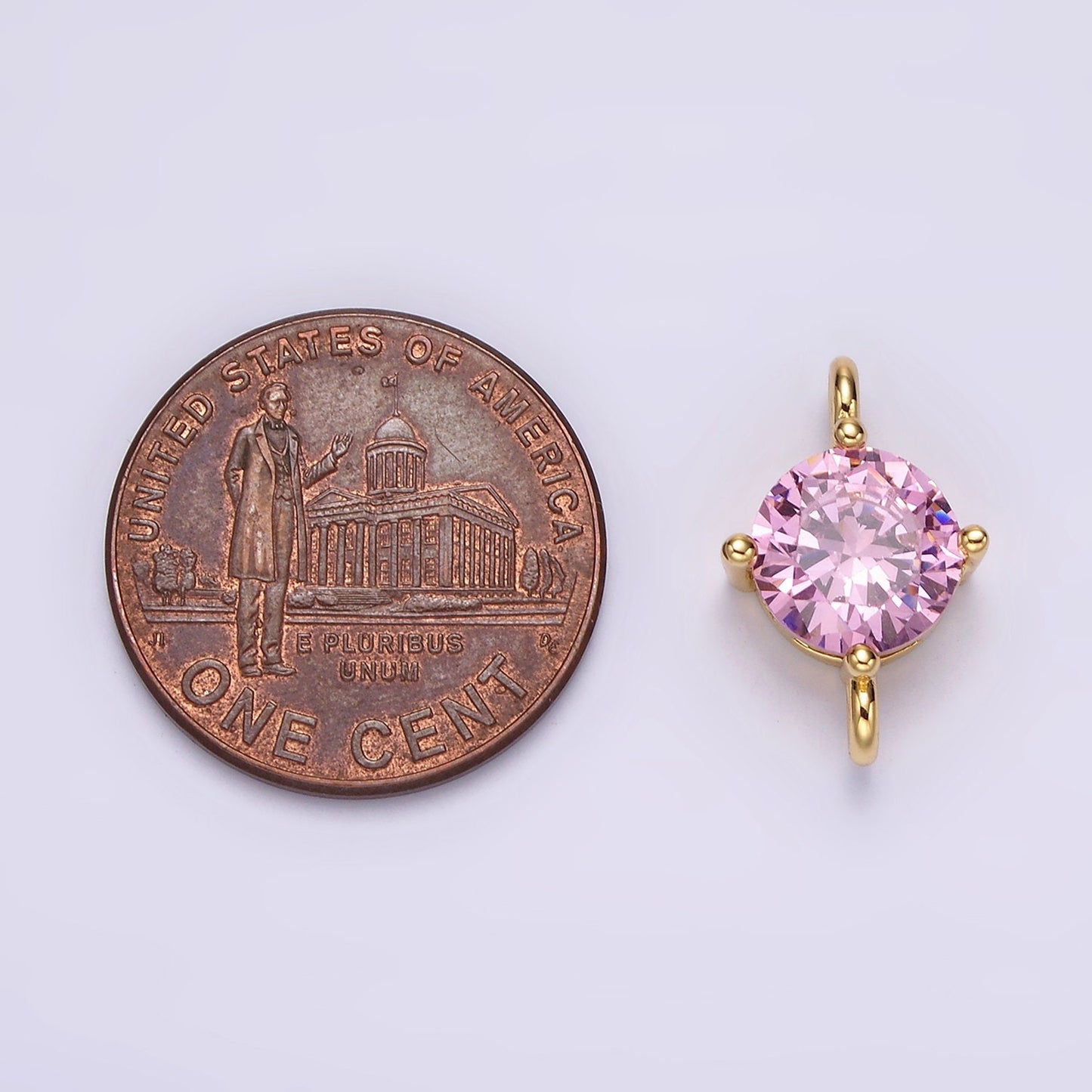 14K Gold Filled 10mm Round CZ Birth Month Personalized Connector | G157 - G169