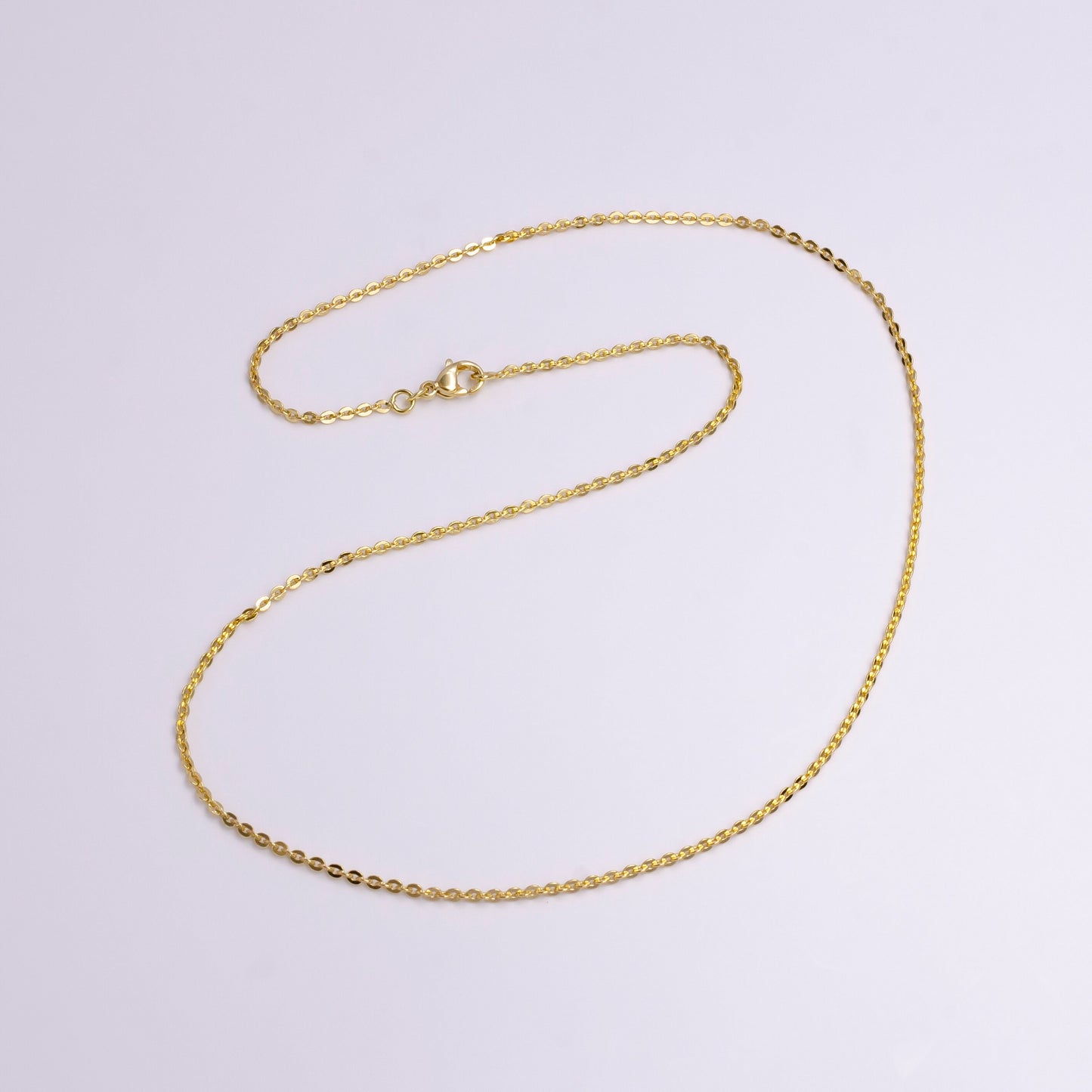 14K Gold Filled 1.7mm Rolo Cable 17.5 Inch Layering Chain Necklace | WA-1904