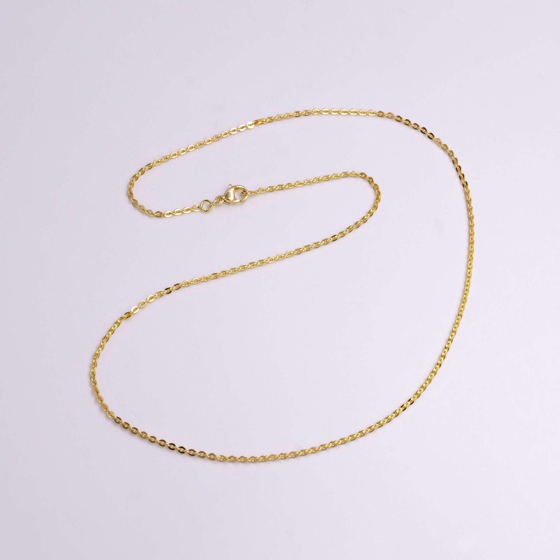 14K Gold Filled 1.7mm Rolo Cable 17.5 Inch Layering Chain Necklace | WA-1904
