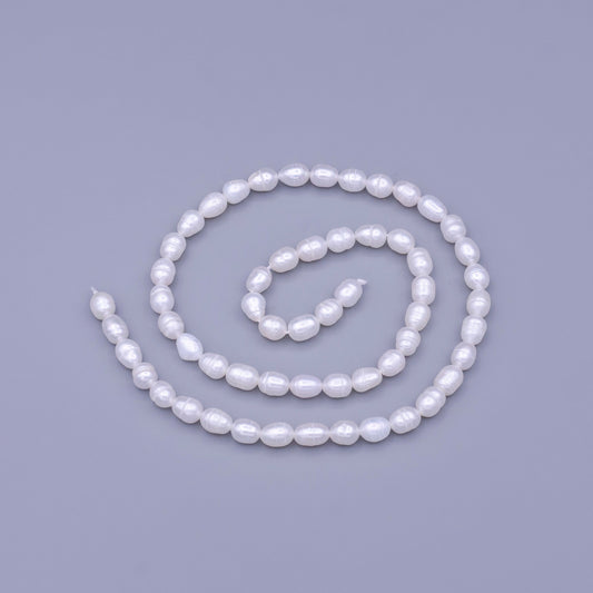 AAA Natural Freshwater Pearl Beads 4.8mm, Rice Shape Beads, White Beads, Great Quality pearl Beads Full strand Pearl Loose Beads WA-1668