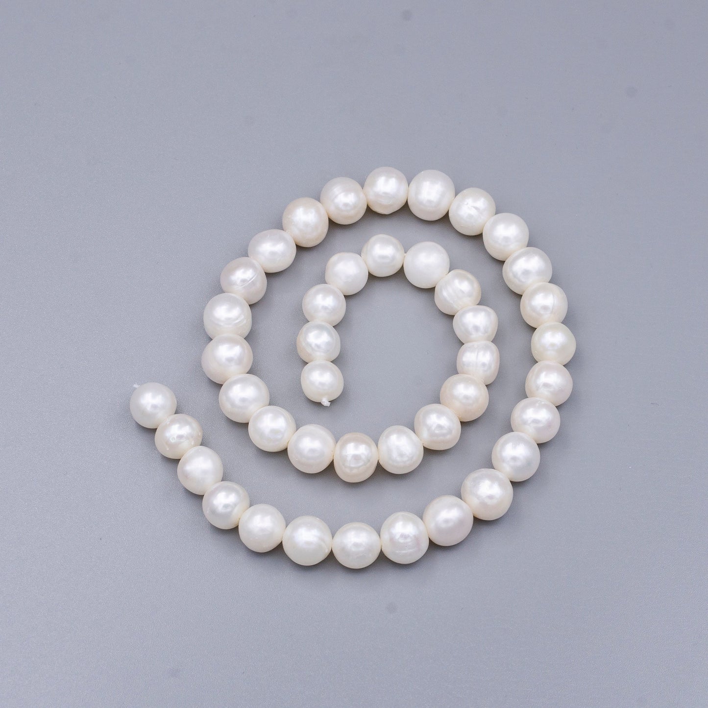 Natural White Potato Freshwater Pearl Beads, White Potato Genuine Cultured Pearl Beads, Wedding / Bridal Pearls 9.5mm Wholesale Pearl WA1656