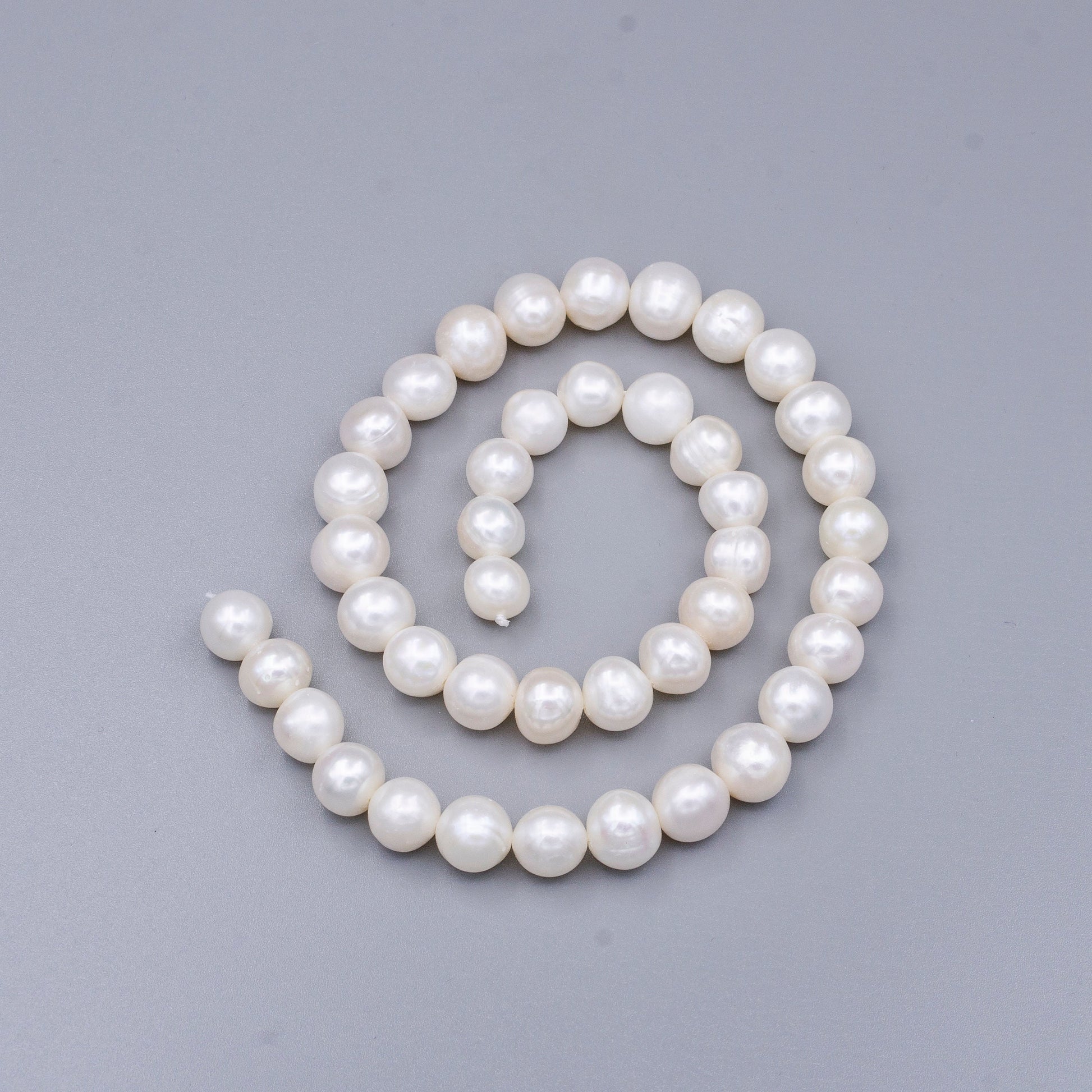 Natural White Potato Freshwater Pearl Beads, White Potato Genuine Cultured Pearl Beads, Wedding / Bridal Pearls 9.5mm Wholesale Pearl WA1656