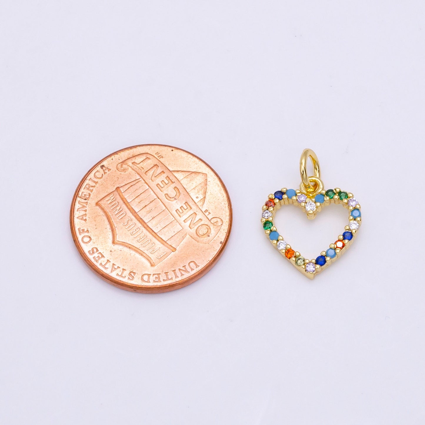 Tiny Heart Charm Cubic Love Pendant Gold Plated for Earring Bracelet Necklace Component c043