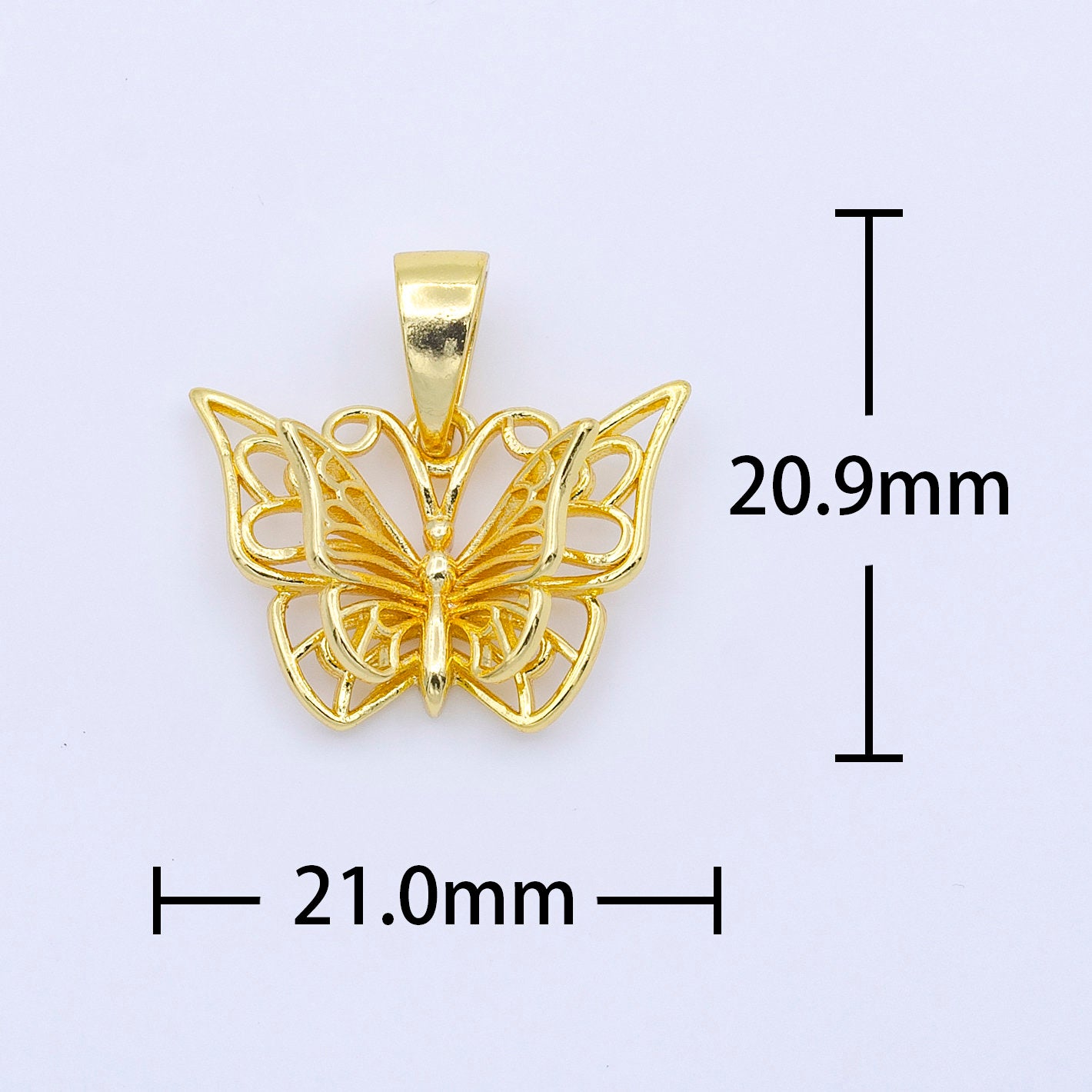 Mini Mariposa Butterfly Charm Small Animal Gold Filled Pendant for Bracelet Necklace Component | aa755