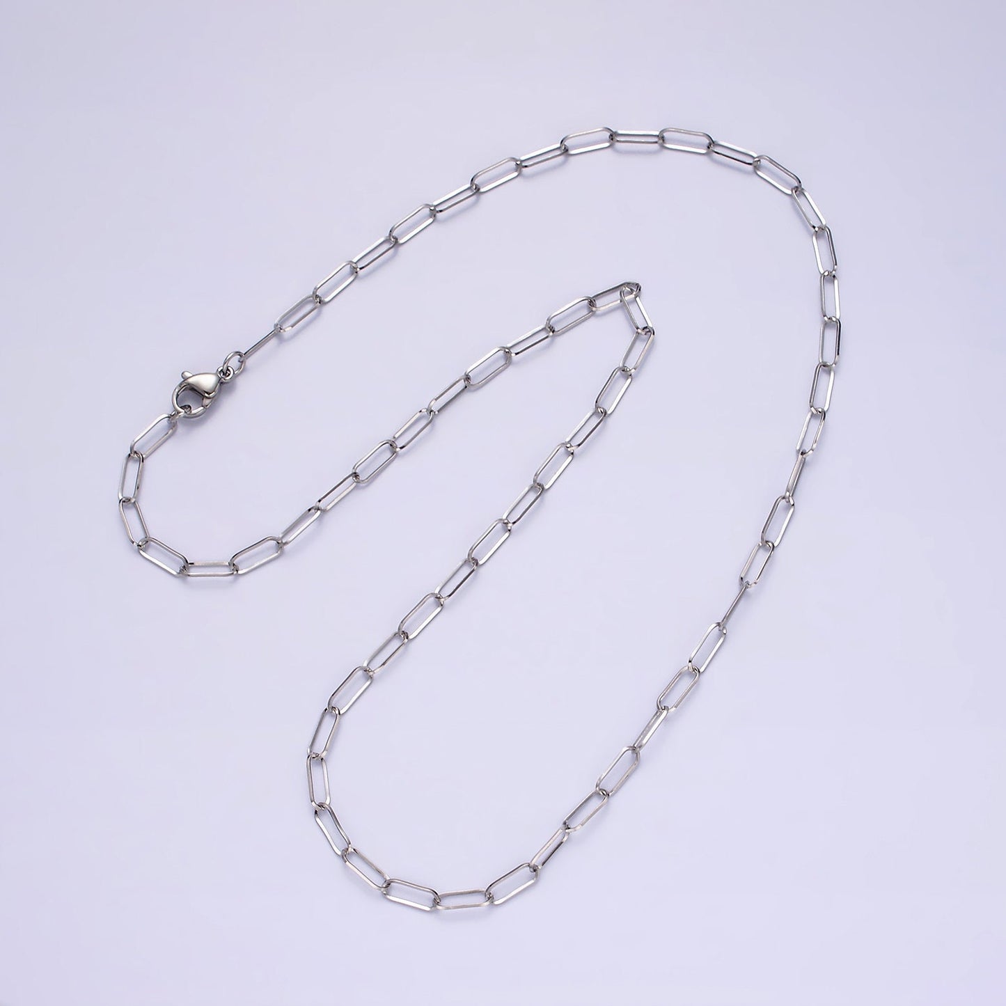 Stainless Steel 3.6mm Paperclip 18 Inch Layering Chain Necklace | WA-2111