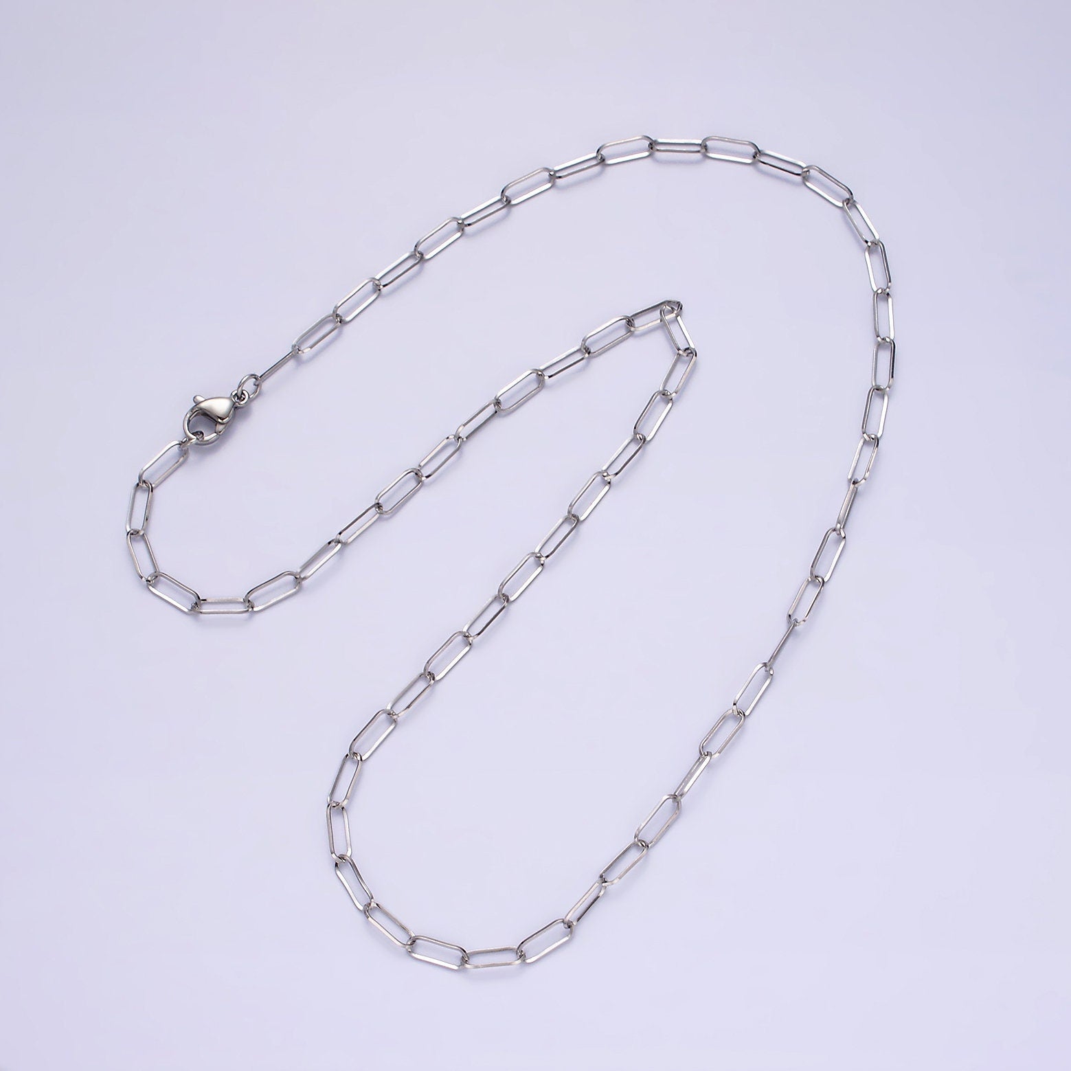 Stainless Steel 3.6mm Paperclip 18 Inch Layering Chain Necklace | WA-2111