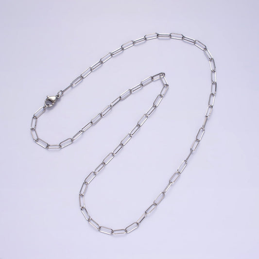 Stainless Steel 3.6mm Paperclip 18 Inch Layering Chain Necklace | WA-2111