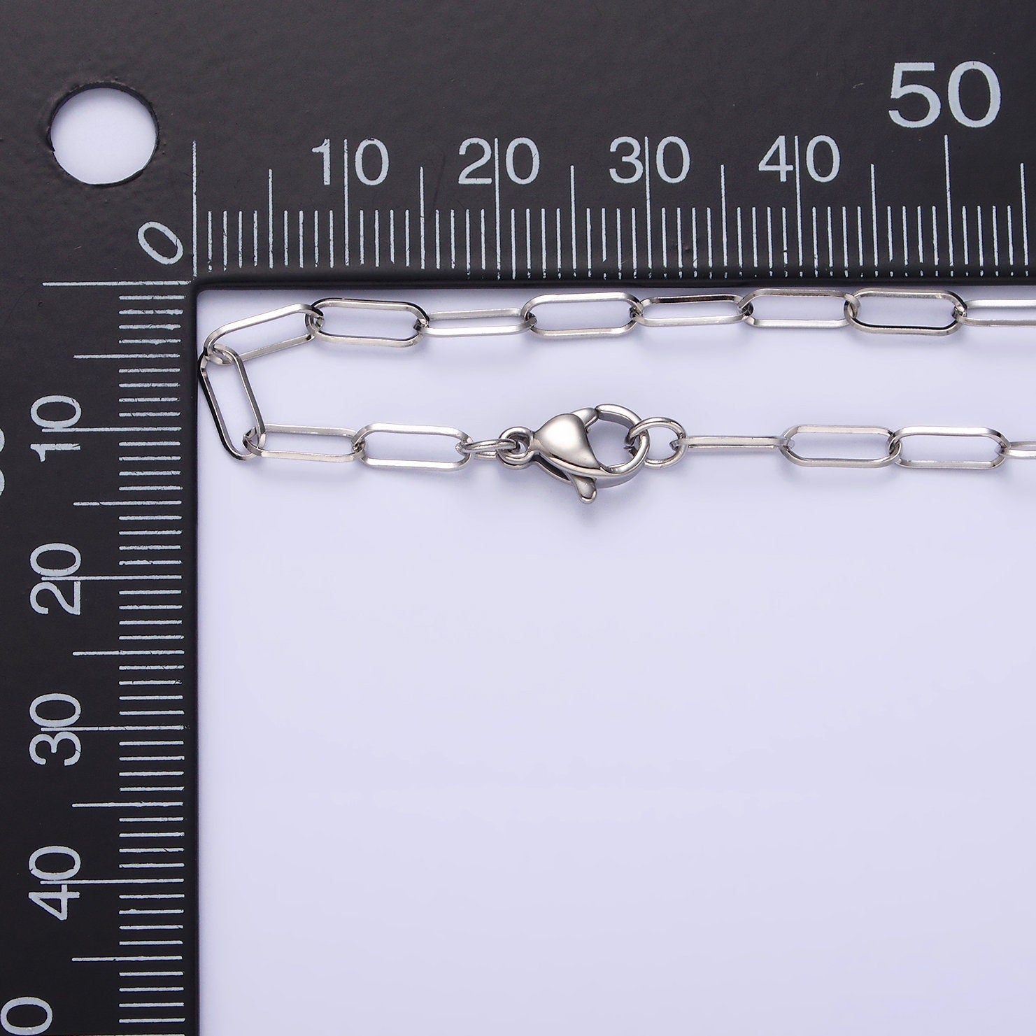 Stainless Steel 3.6mm Paperclip 18 Inch Layering Chain Necklace | WA-2111