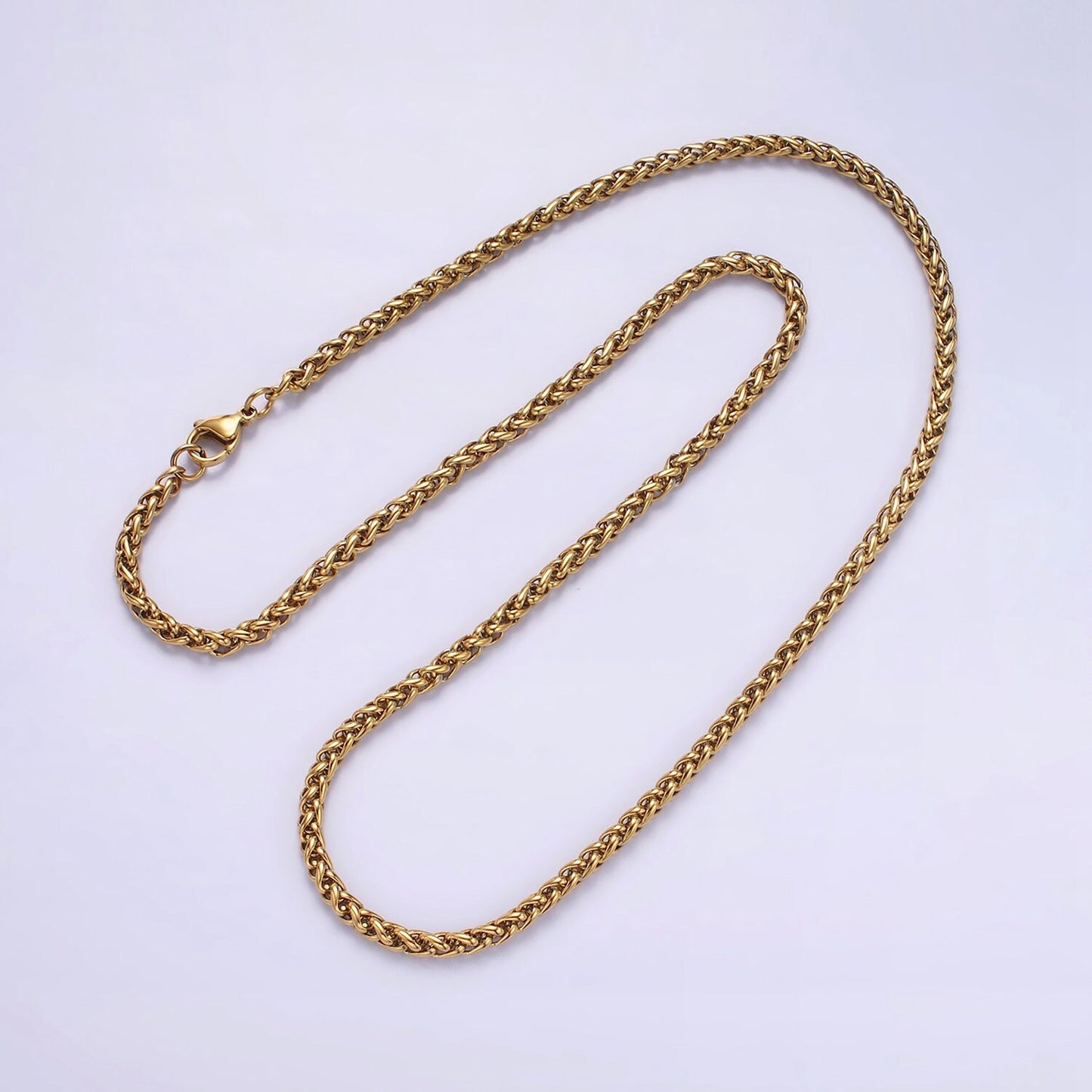 3.7mm Cable Chain Necklaces , 21.6" or 23.6 " Chain , Lobster Clasp in Silver , Gold, Black - Wholesale Stainless Steel Chains WA2090~WA2138