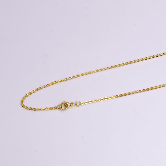 14K Gold Filled 1.7mm Rolo Cable 17.5 Inch Layering Chain Necklace | WA-1904