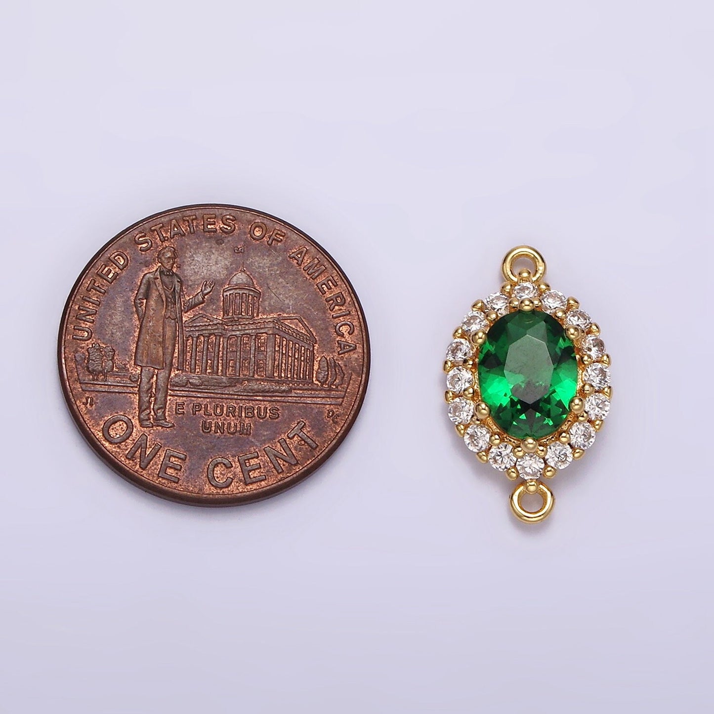 Green Oval Charm Connector Micro Pave Cubic CZ Link Connector for Necklace Bracelet jewelry supplies G820