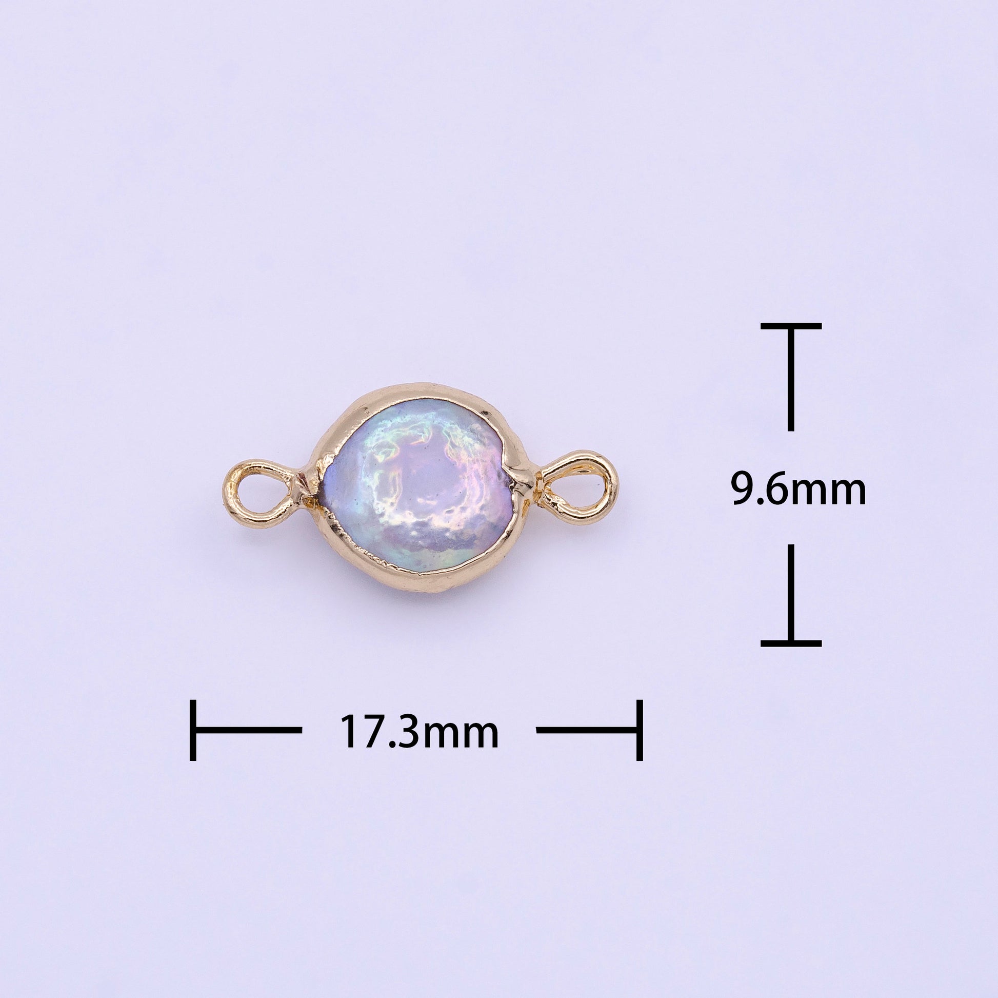 1x Freeform Baroque Drop Pearl Charm Connector Double Bail Gold Plated Edge Bracelet Necklace Earring Jewelry Making P1845