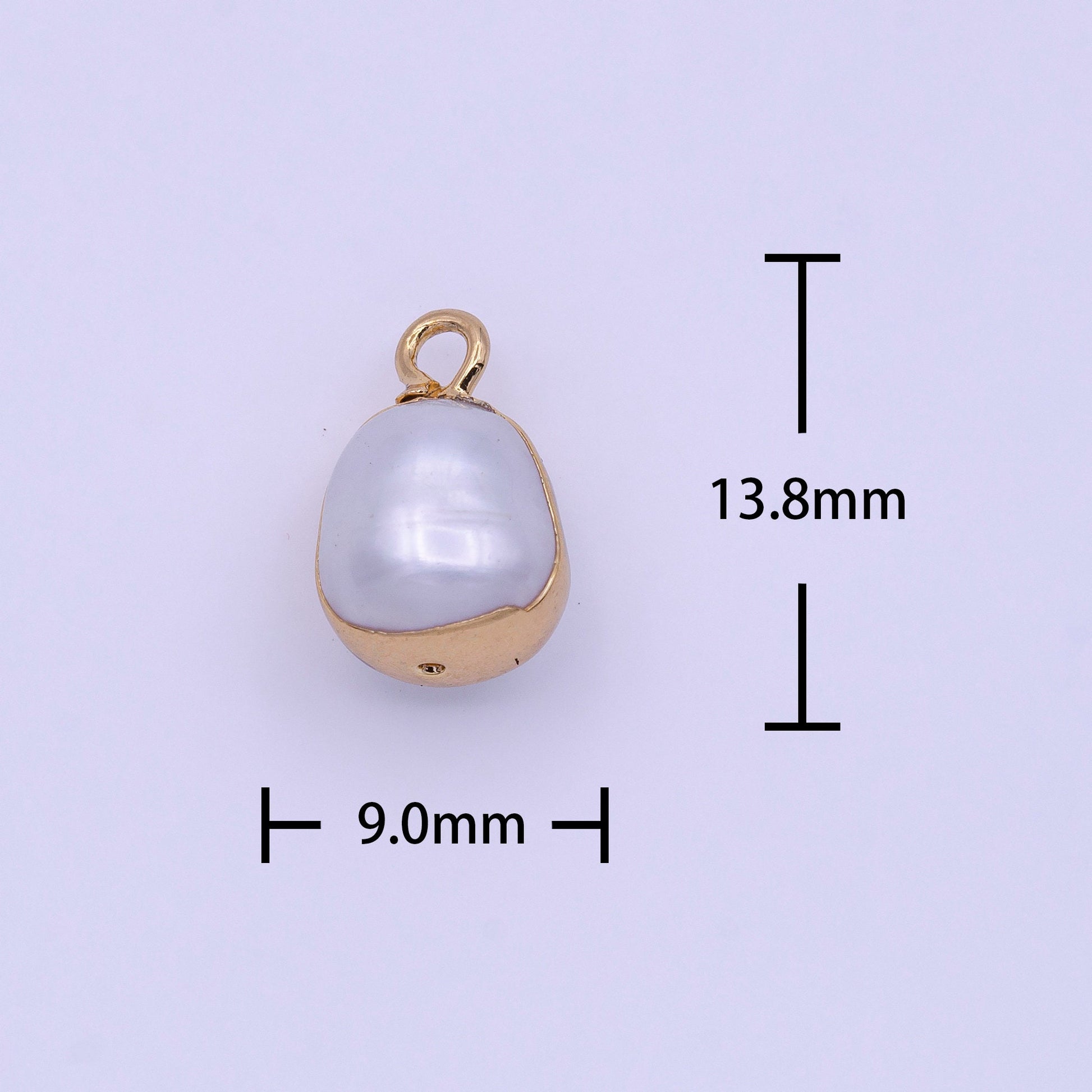 1x Mini White Freshwater Pearl Teardrop Gold Coated Add-On Charm | P-1851