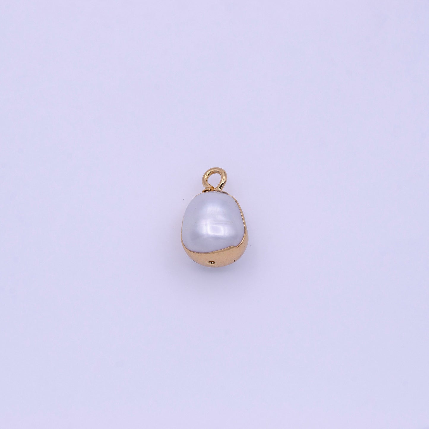 1x Mini White Freshwater Pearl Teardrop Gold Coated Add-On Charm | P-1851