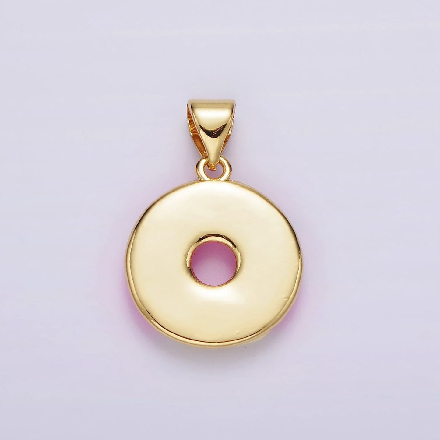 14K Gold Filled Enamel Donut Pendant Pink Donut Dessert Charm Sprinkle Kawaii Charm DIY Jewelry Accessories AH080