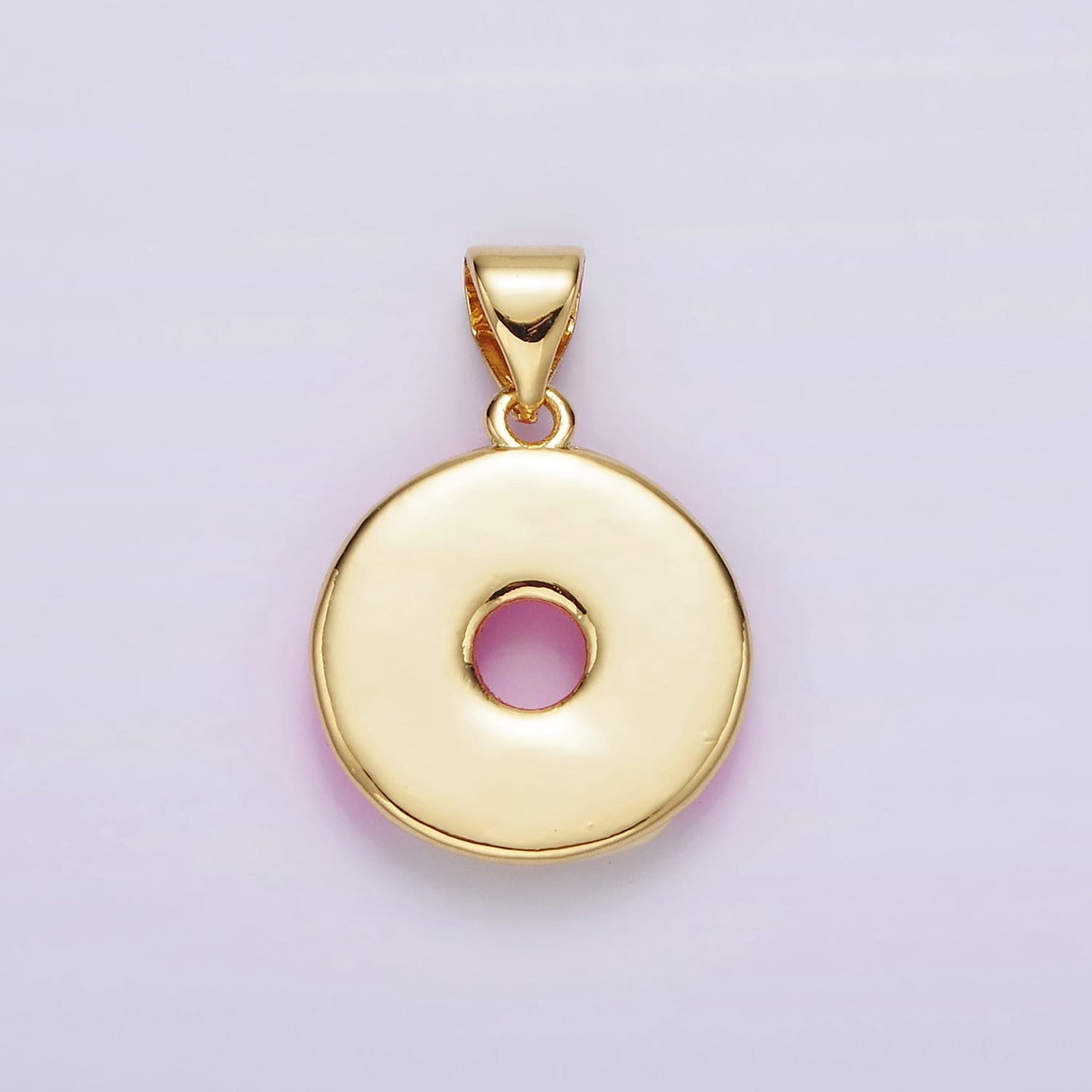 14K Gold Filled Enamel Donut Pendant Pink Donut Dessert Charm Sprinkle Kawaii Charm DIY Jewelry Accessories AH080