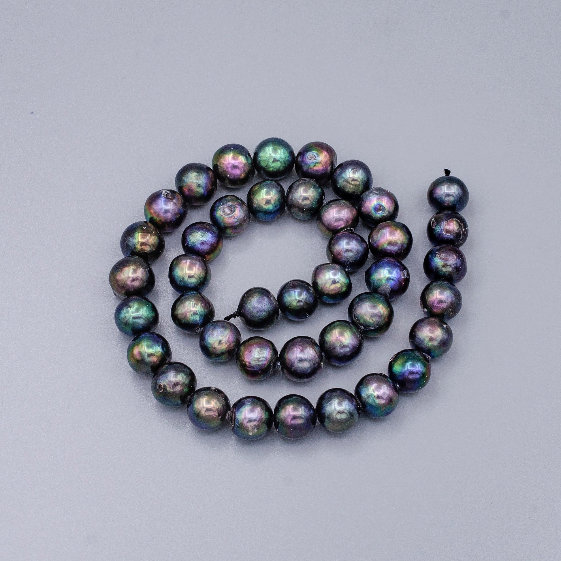 Rainbow Peacock Fresh Water Potato Pearl 10mm AA Wholesale Strand Peacock Genuine Freshwater Pearl Beads Loose for Jewelry Making WA1657