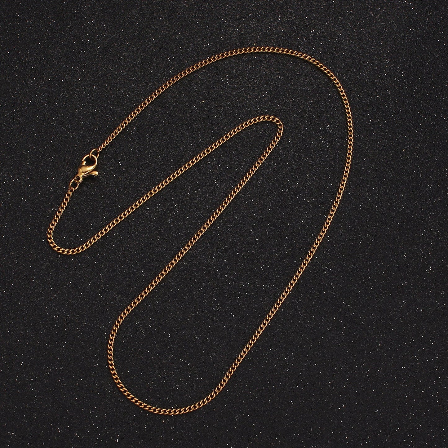 Dainty Stainless Steel Curb Link Chain Necklace for Women Men, Tarnish Free 18 Inch Gold Stainless Steel Necklace for Jewelry Making wa2315