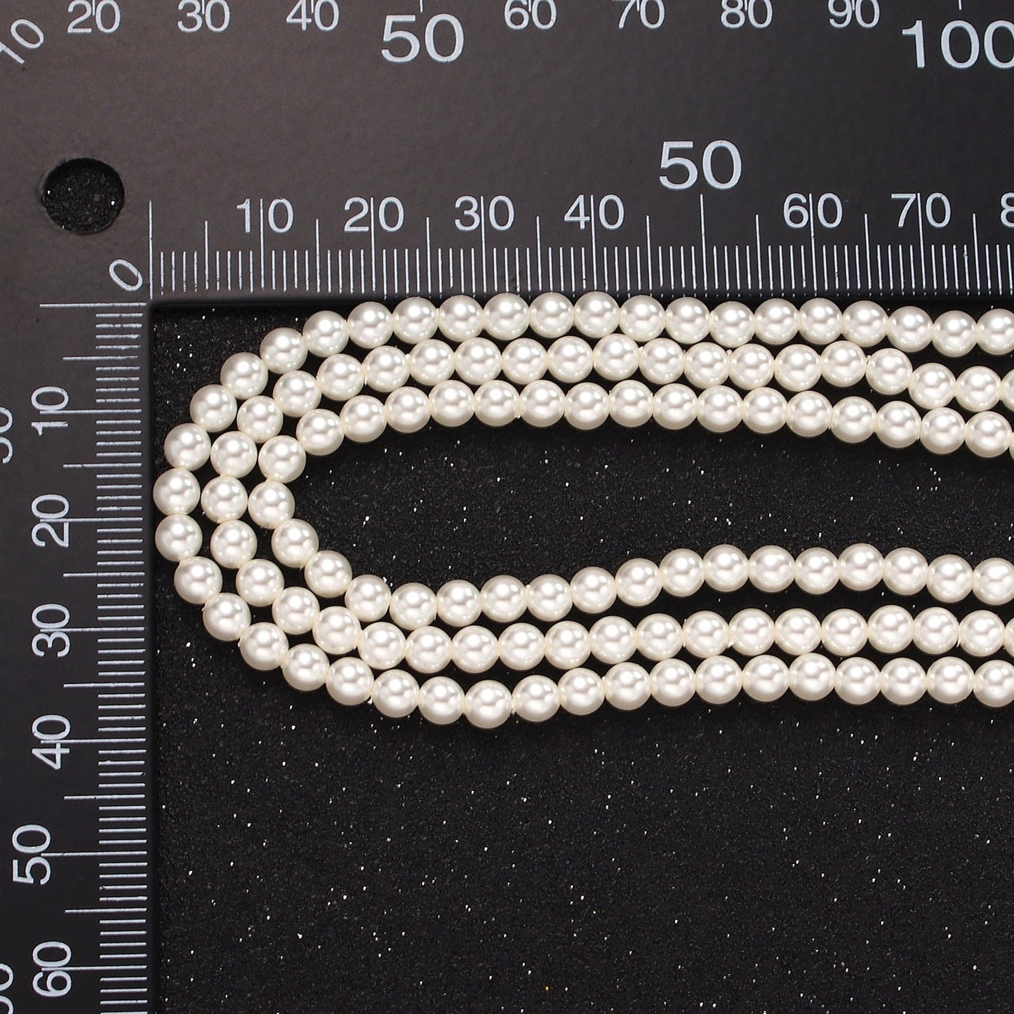 Gold White Pearl Triple Layer Round Shell Pearl 17 Inch Layering Necklace with Extender for Bridal Jewelry Inspired Pearlcore | WA-2318