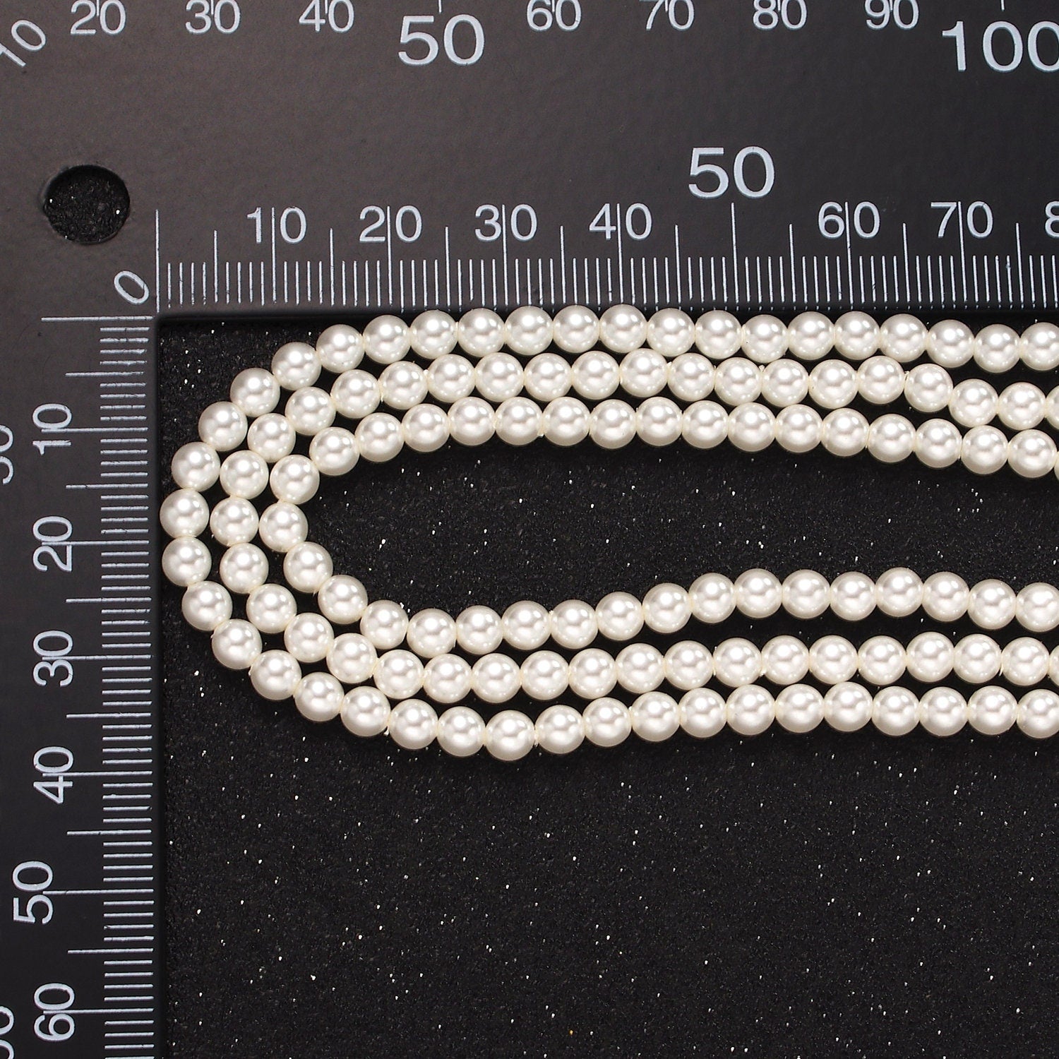 Gold White Pearl Triple Layer Round Shell Pearl 17 Inch Layering Necklace with Extender for Bridal Jewelry Inspired Pearlcore | WA-2318
