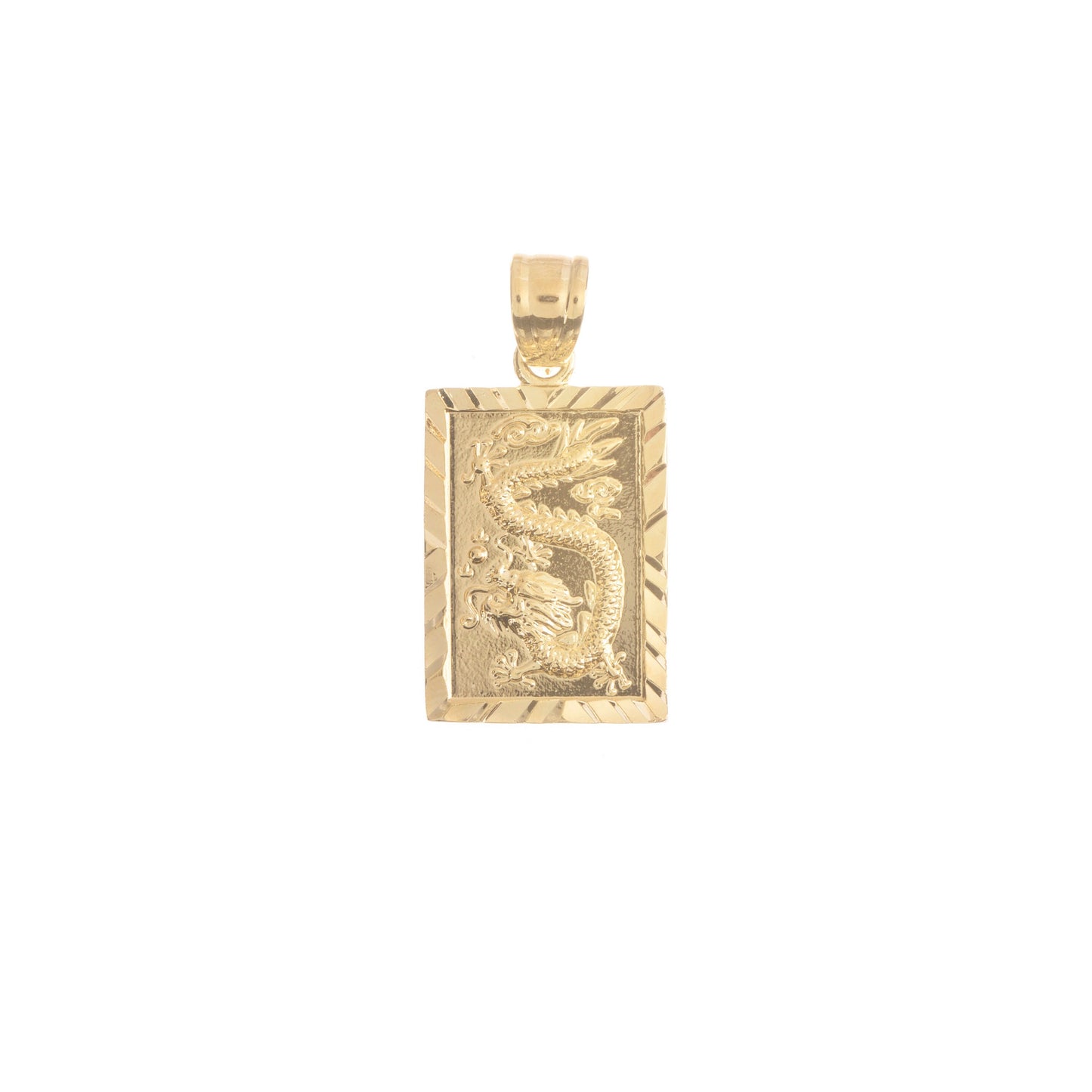 Gold Mystical Flying Dragon, Chinese Legend, Mythical Animal, Beast, Tale, tablet Necklace Pendant Charm for Jewelry Making H-713