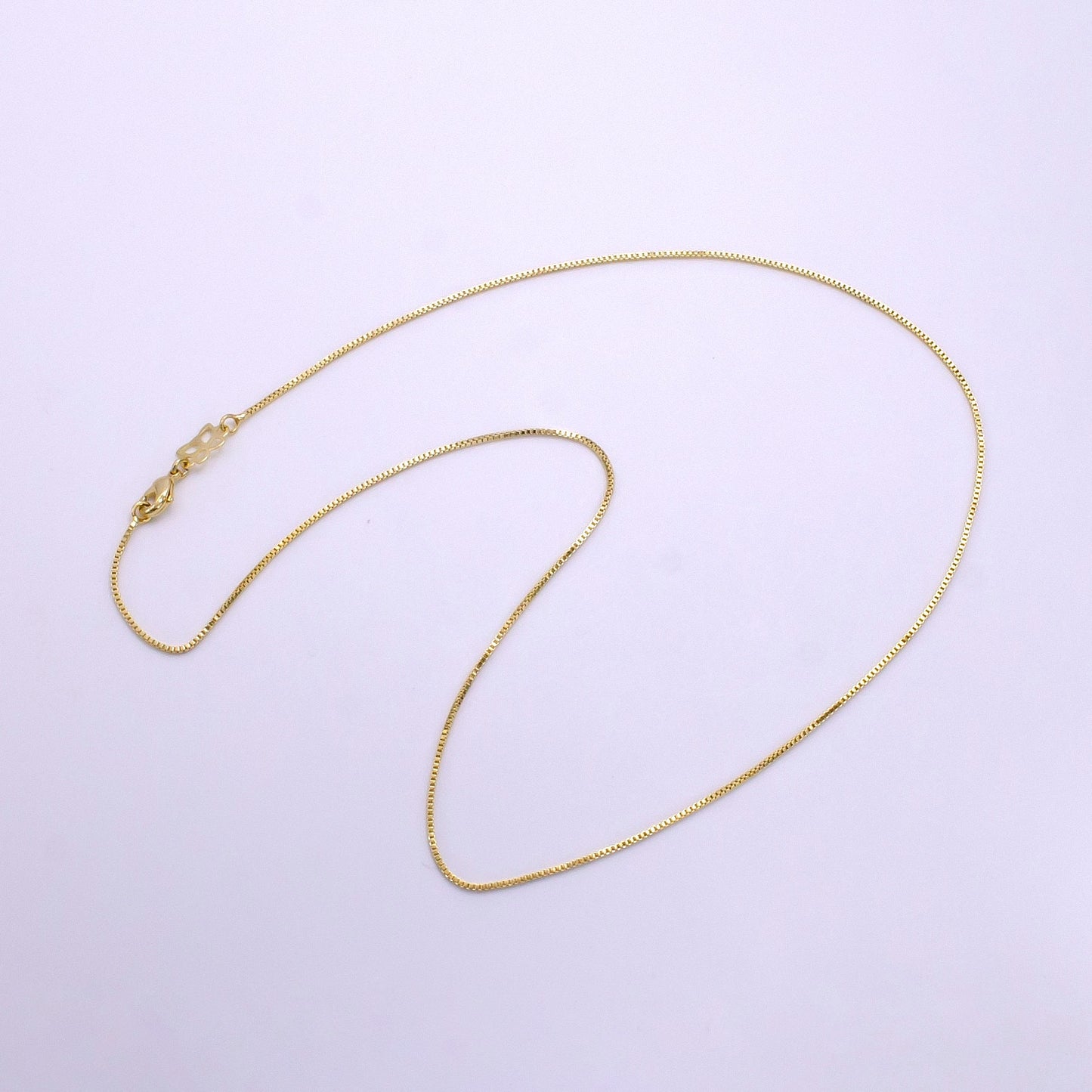 14K Gold Filled 0.8mm Dainty Box 16 Inch Choker Necklace | WA-2321