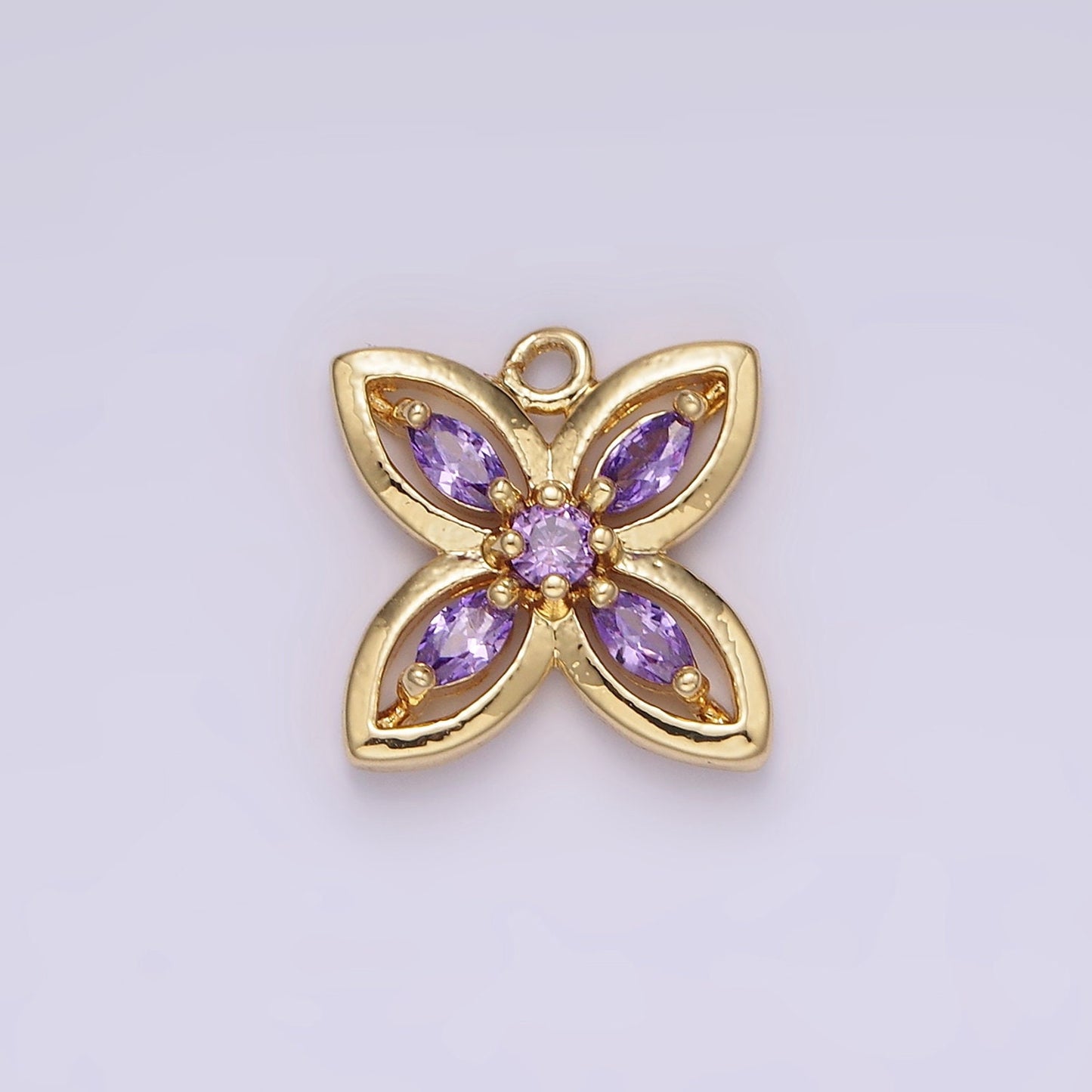 Mini Micro Paved Mariposa Butterfly CZ Gold Pendant | AG594