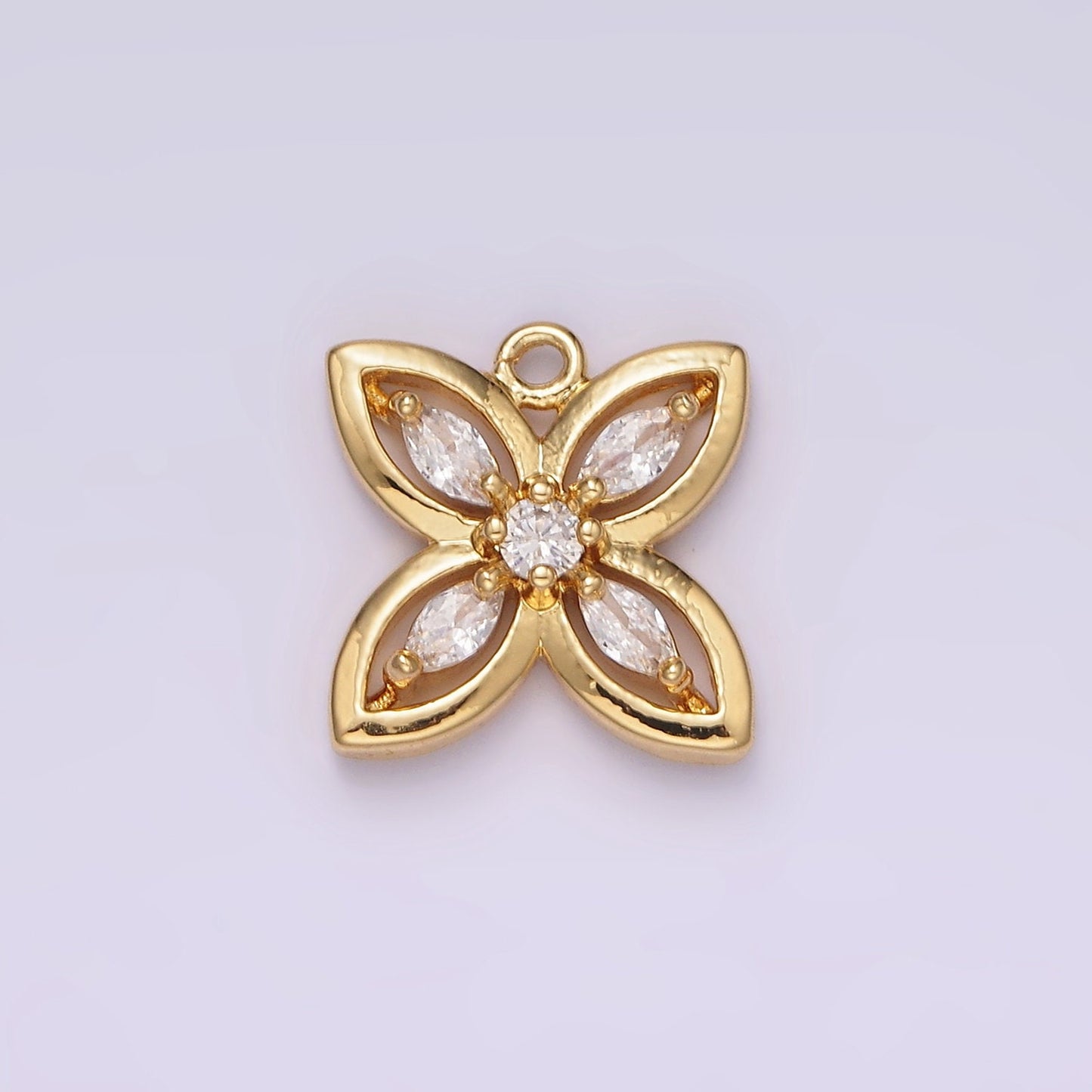 Mini Micro Paved Mariposa Butterfly CZ Gold Pendant | AG594