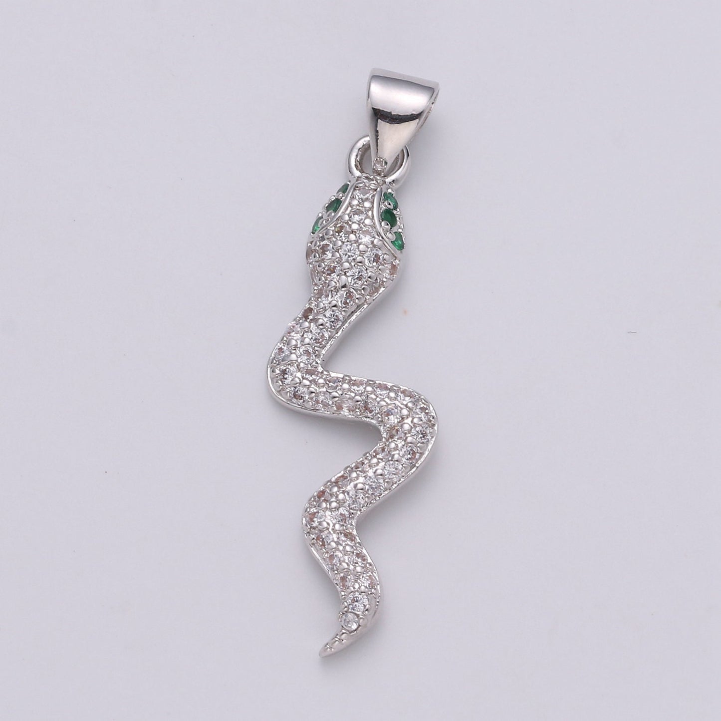 MicroPave Gold Snake Charm Pendant, Cubic Snake Charms, Dainty Pendant Jewelry in 24K Gold Filled For Statement Necklace Earring I-809~I-811